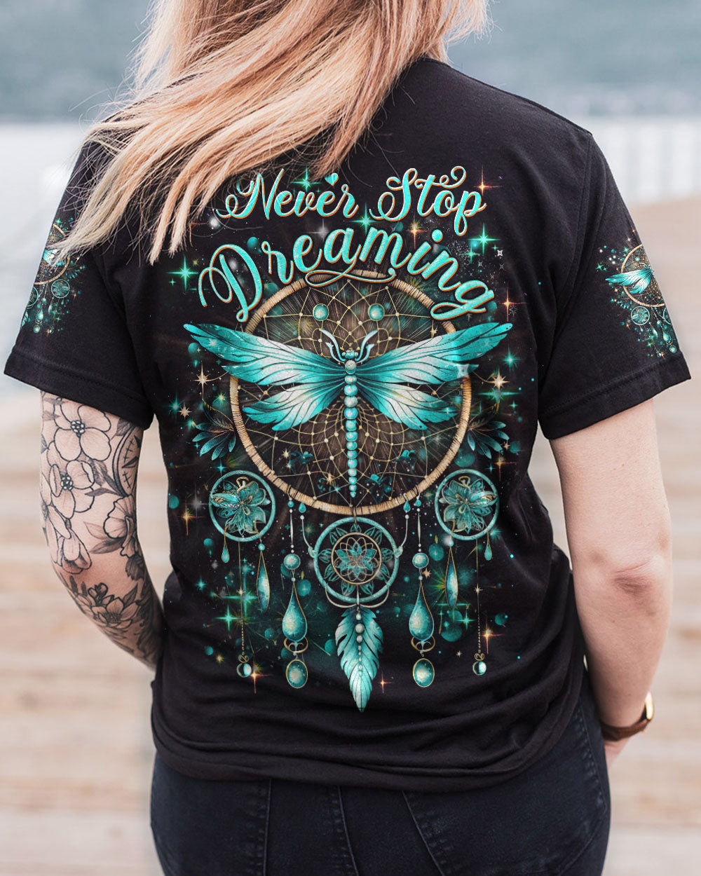 NEVER STOP DREAMING DRAGONFLY ALL OVER PRINT - YHDU1807232