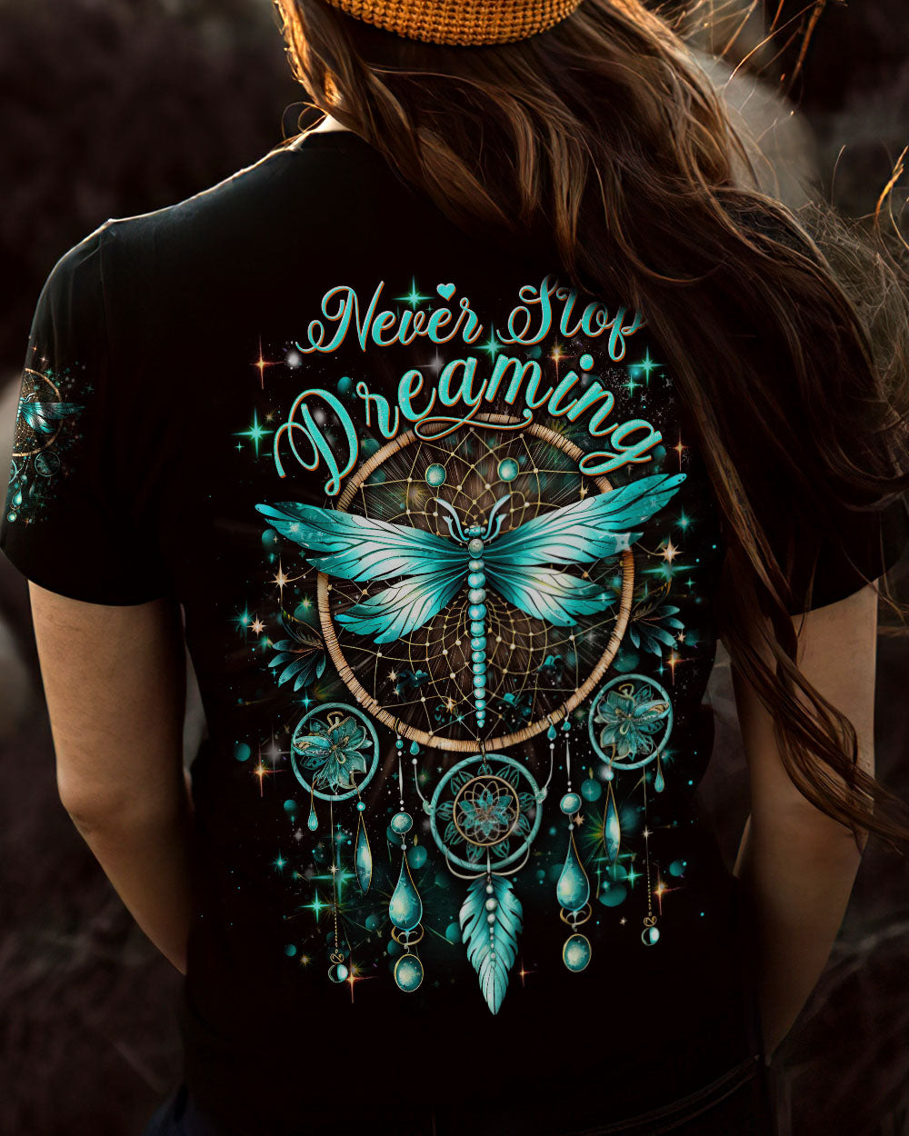 NEVER STOP DREAMING DRAGONFLY ALL OVER PRINT - YHDU1807232
