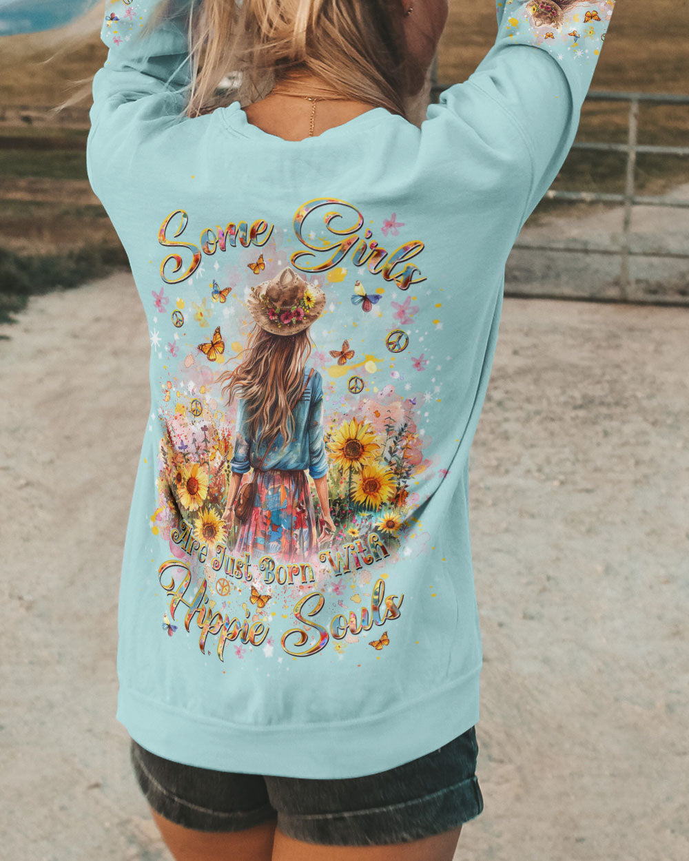 SOME GIRLS ARE JUST BORN WITH HIPPIE SOULS ALL OVER PRINT - YHDU1810245