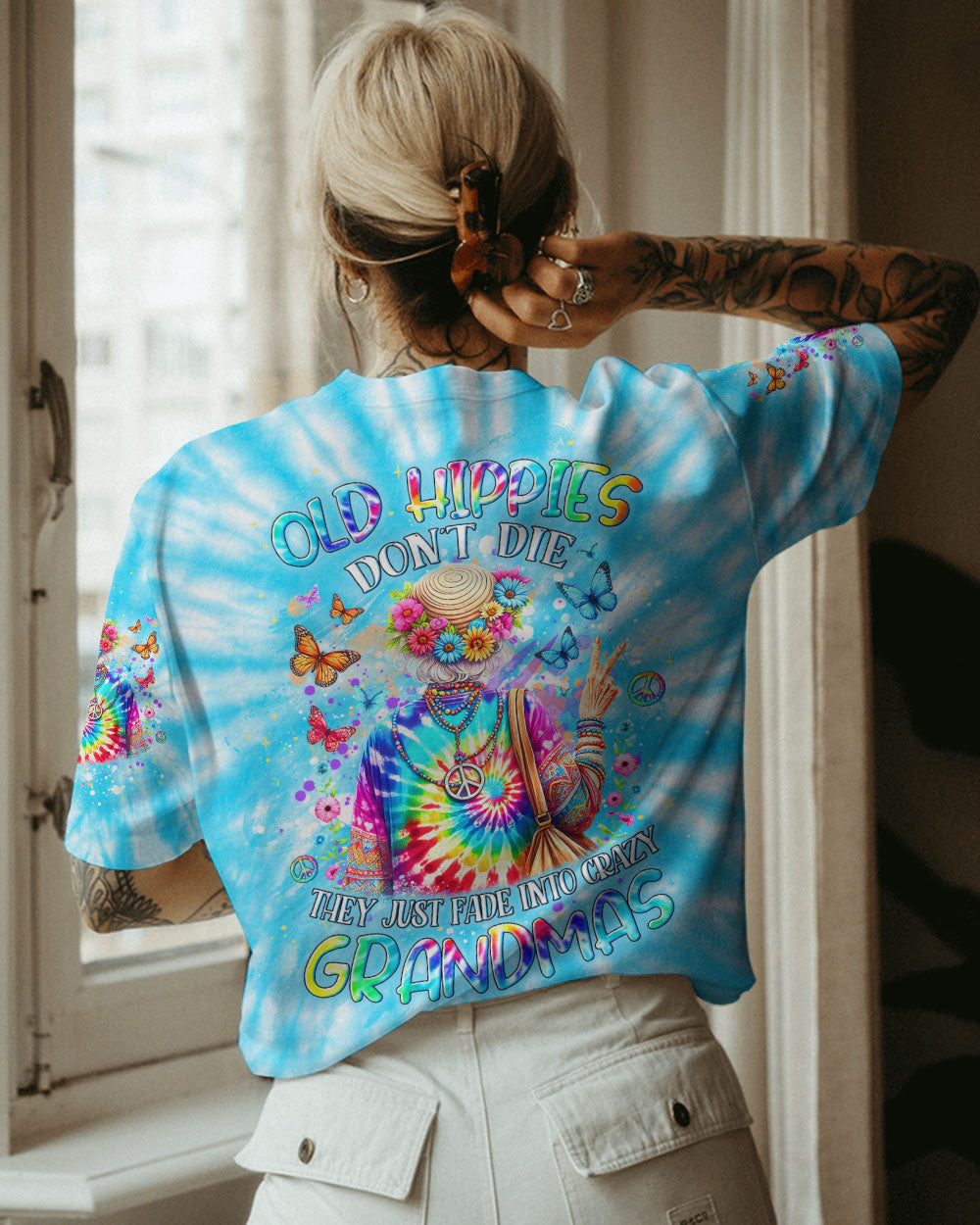 OLD HIPPIES DON'T DIE HIPPIE GRANDMAS ALL OVER PRINT - YHDU1812232