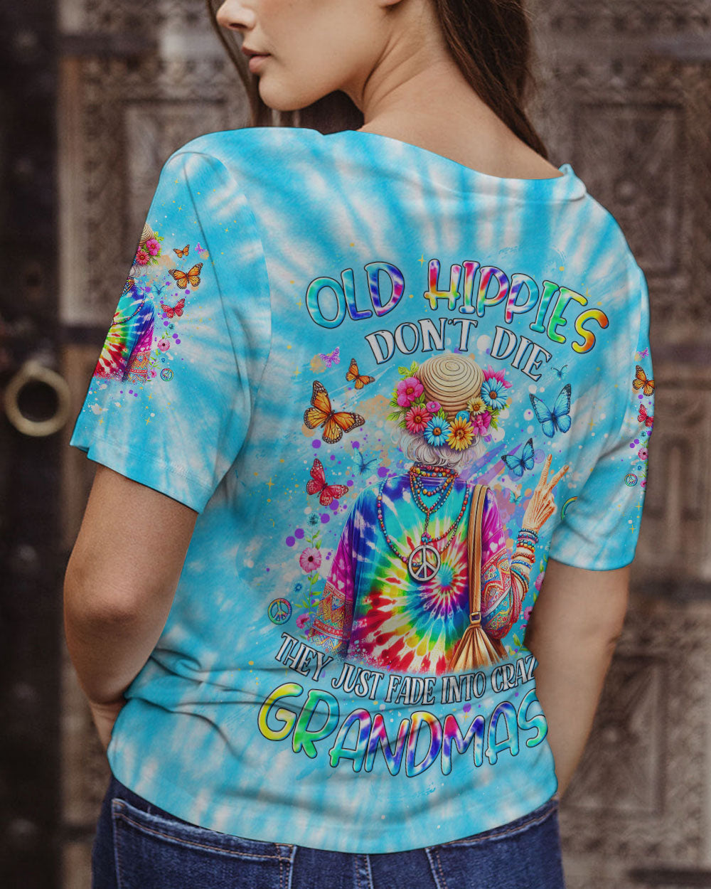 OLD HIPPIES DON'T DIE HIPPIE GRANDMAS ALL OVER PRINT - YHDU1812232