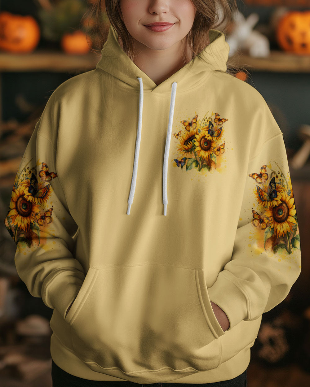 WHISPER WORDS OF WISDOM SUNFLOWER BUTTERFLY ALL OVER PRINT - YHDU1906232