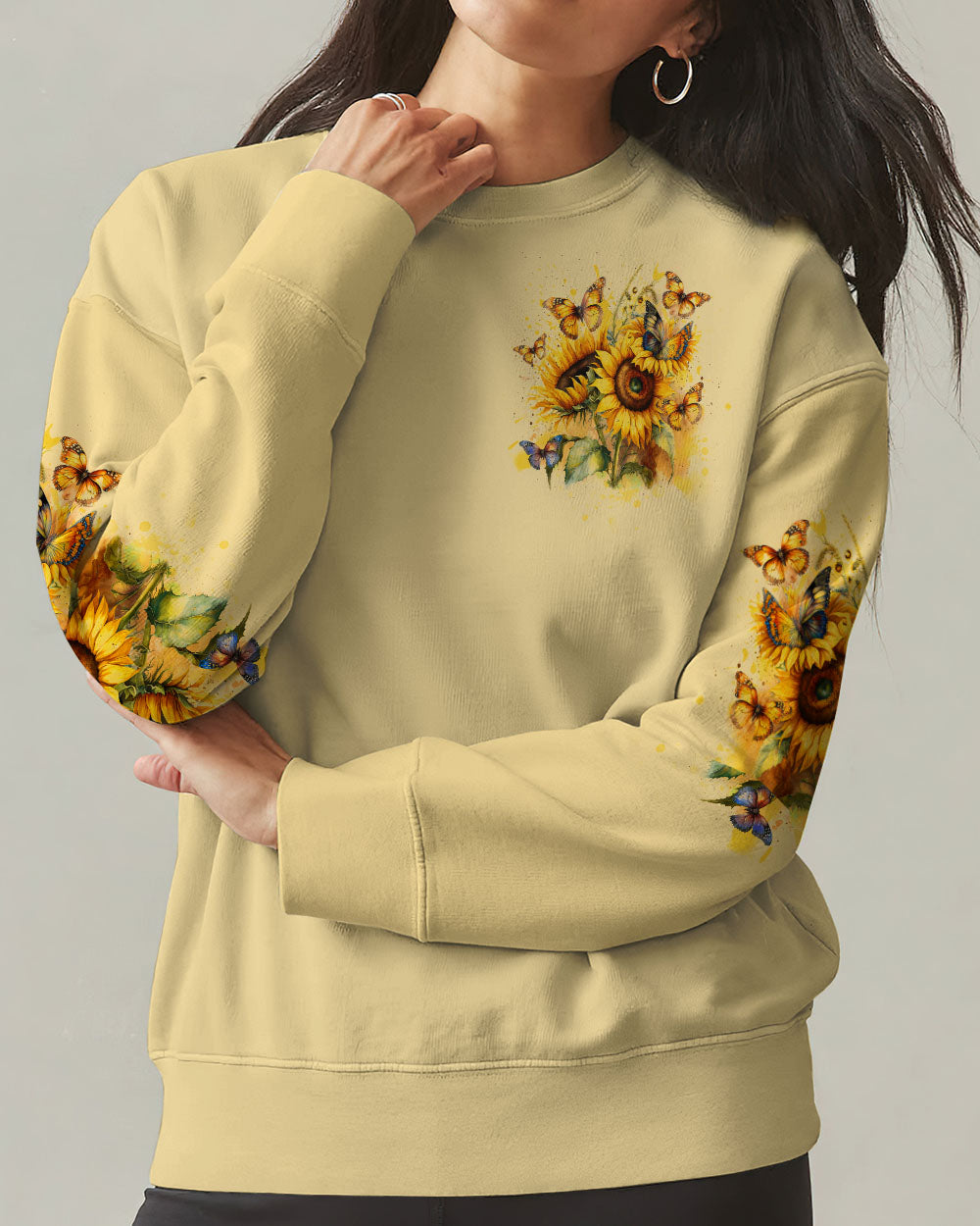 WHISPER WORDS OF WISDOM SUNFLOWER BUTTERFLY ALL OVER PRINT - YHDU1906232