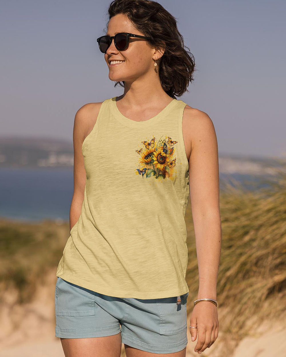 WHISPER WORDS OF WISDOM SUNFLOWER BUTTERFLY ALL OVER PRINT - YHDU1906232