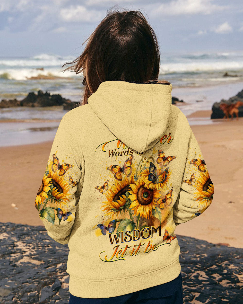 WHISPER WORDS OF WISDOM SUNFLOWER BUTTERFLY ALL OVER PRINT - YHDU1906232