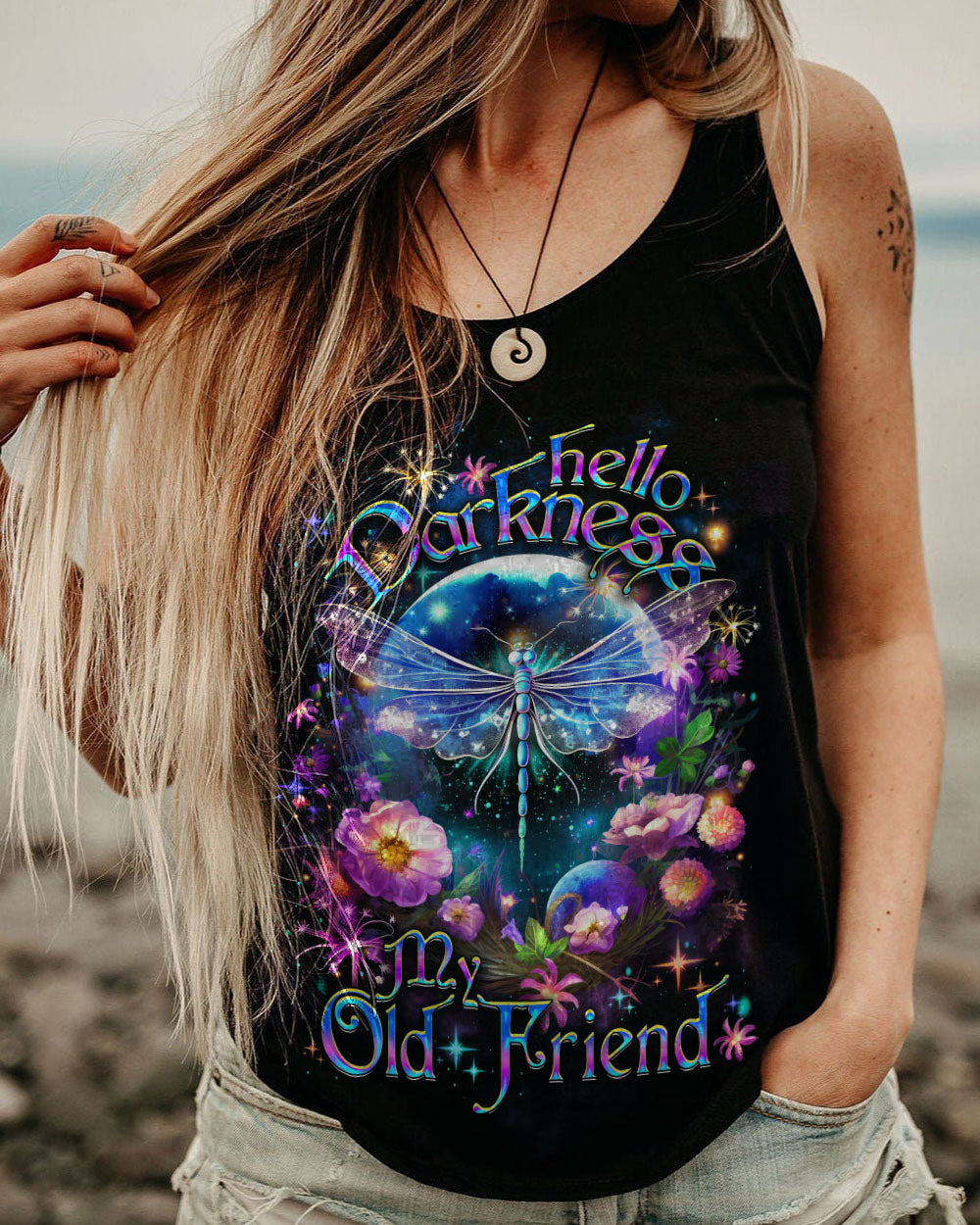 HELLO DARKNESS MY OLD FRIEND DRAGONFLY ALL OVER PRINT - YHDU1907231