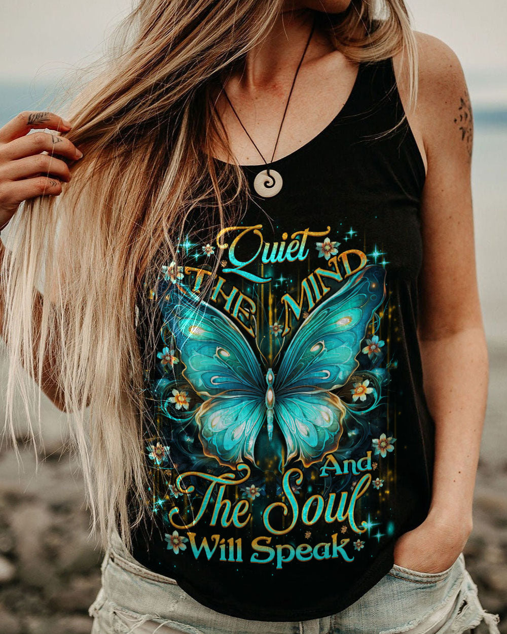 QUIET THE MIND AND THE SOUL WILL SPEAK BUTTERFLY ALL OVER PRINT - YHDU1907232