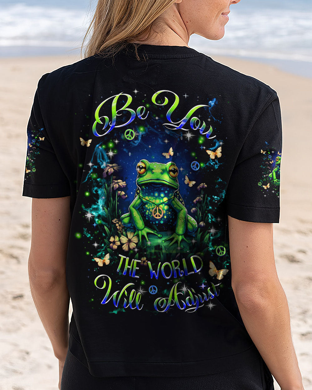 BE YOU THE WORLD WILL ADJUST FROG ALL OVER PRINT - YHDU1907244