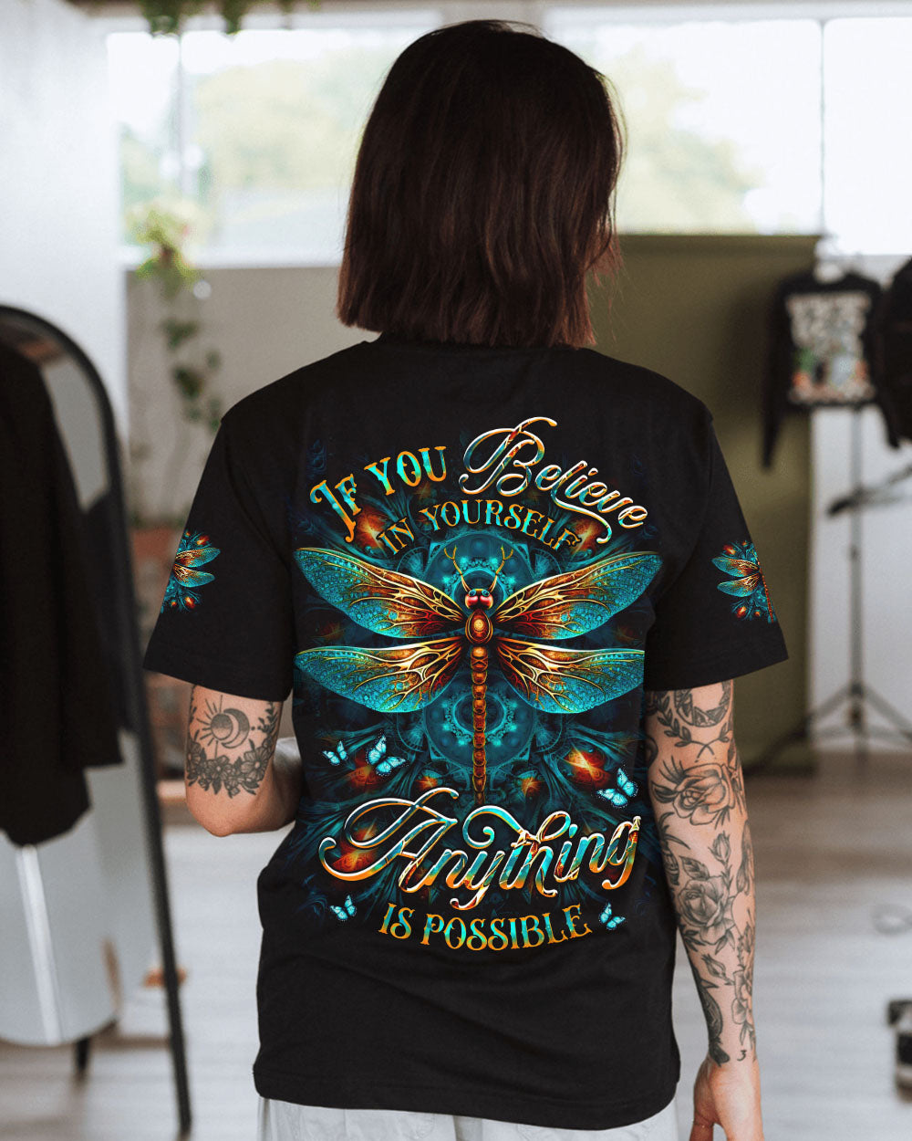 BELIEVE IN YOURSELF DRAGONFLY ALL OVER PRINT - YHDU2102253