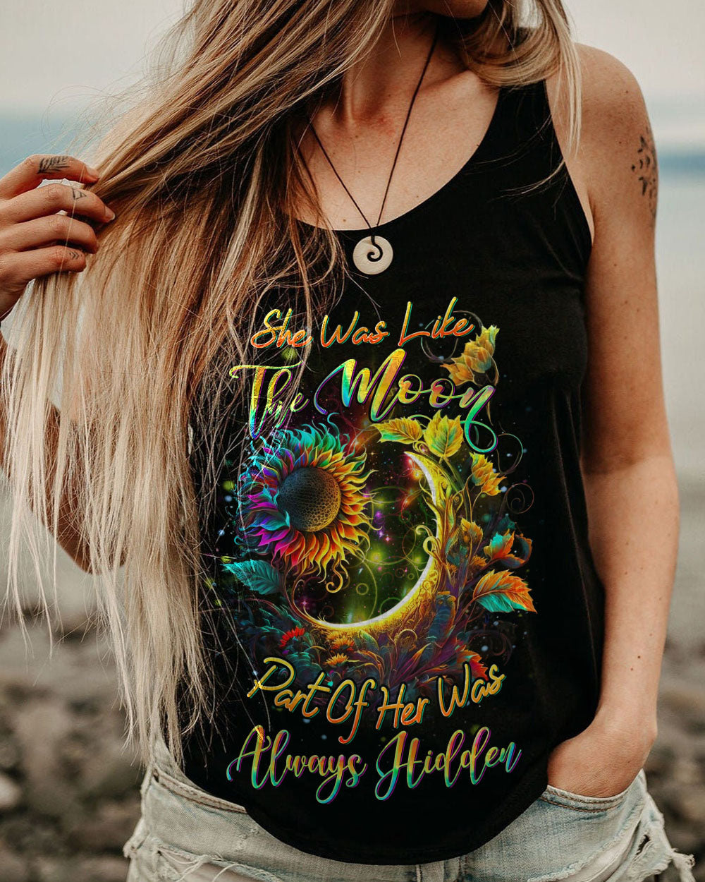 SHE WAS LIKE THE MOON SUNFLOWER ALL OVER PRINT - YHDU2106232