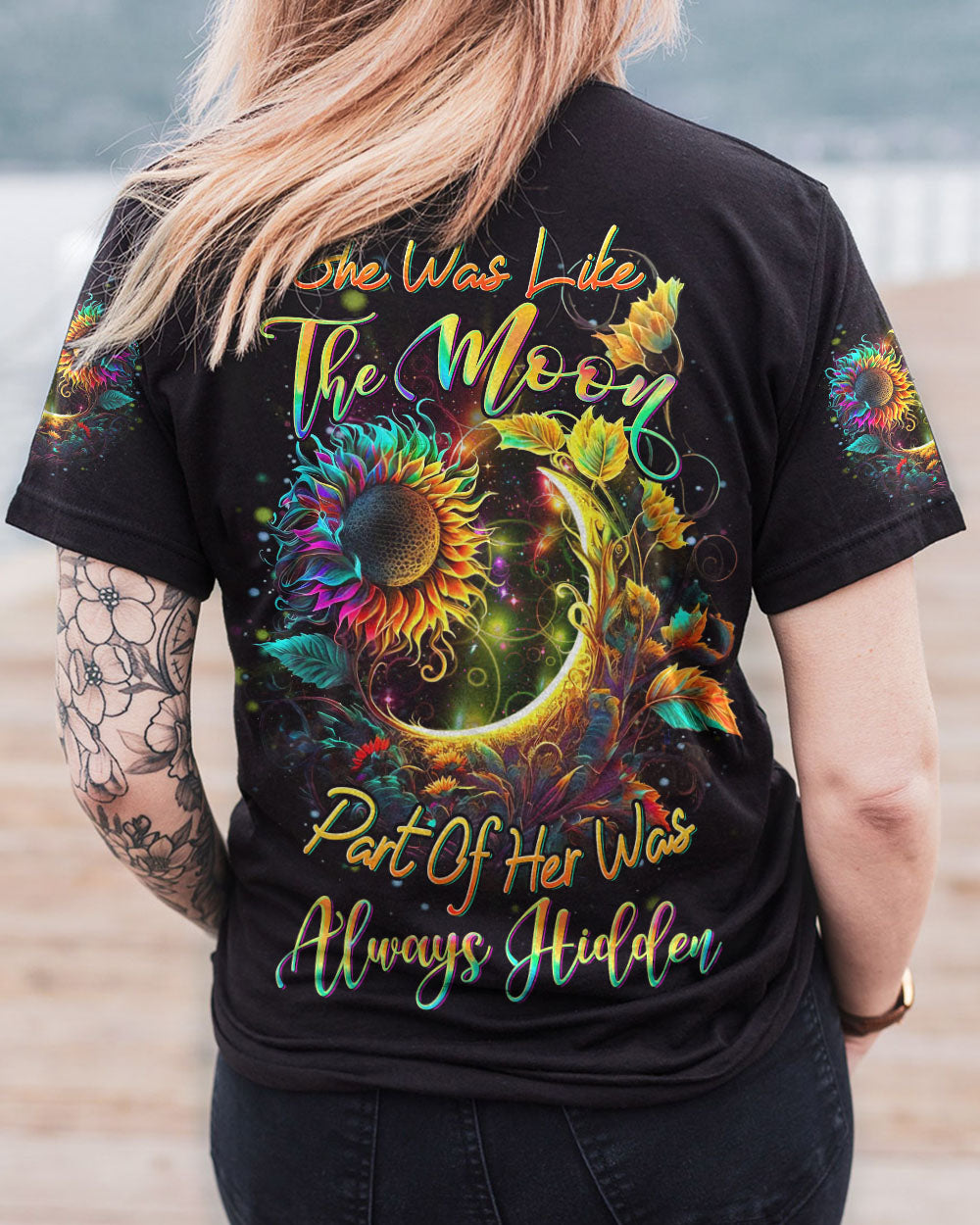 SHE WAS LIKE THE MOON SUNFLOWER ALL OVER PRINT - YHDU2106232