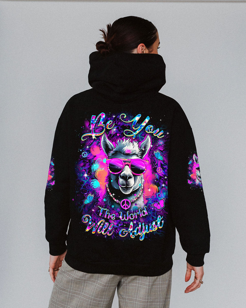 BE YOU THE WORLD WILL ADJUST LLAMA ALL OVER PRINT - YHDU2201253