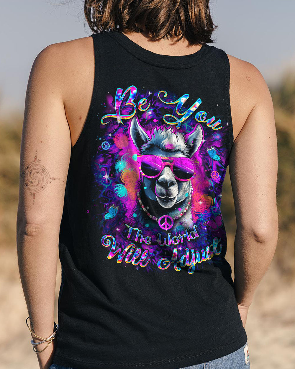 BE YOU THE WORLD WILL ADJUST LLAMA ALL OVER PRINT - YHDU2201253