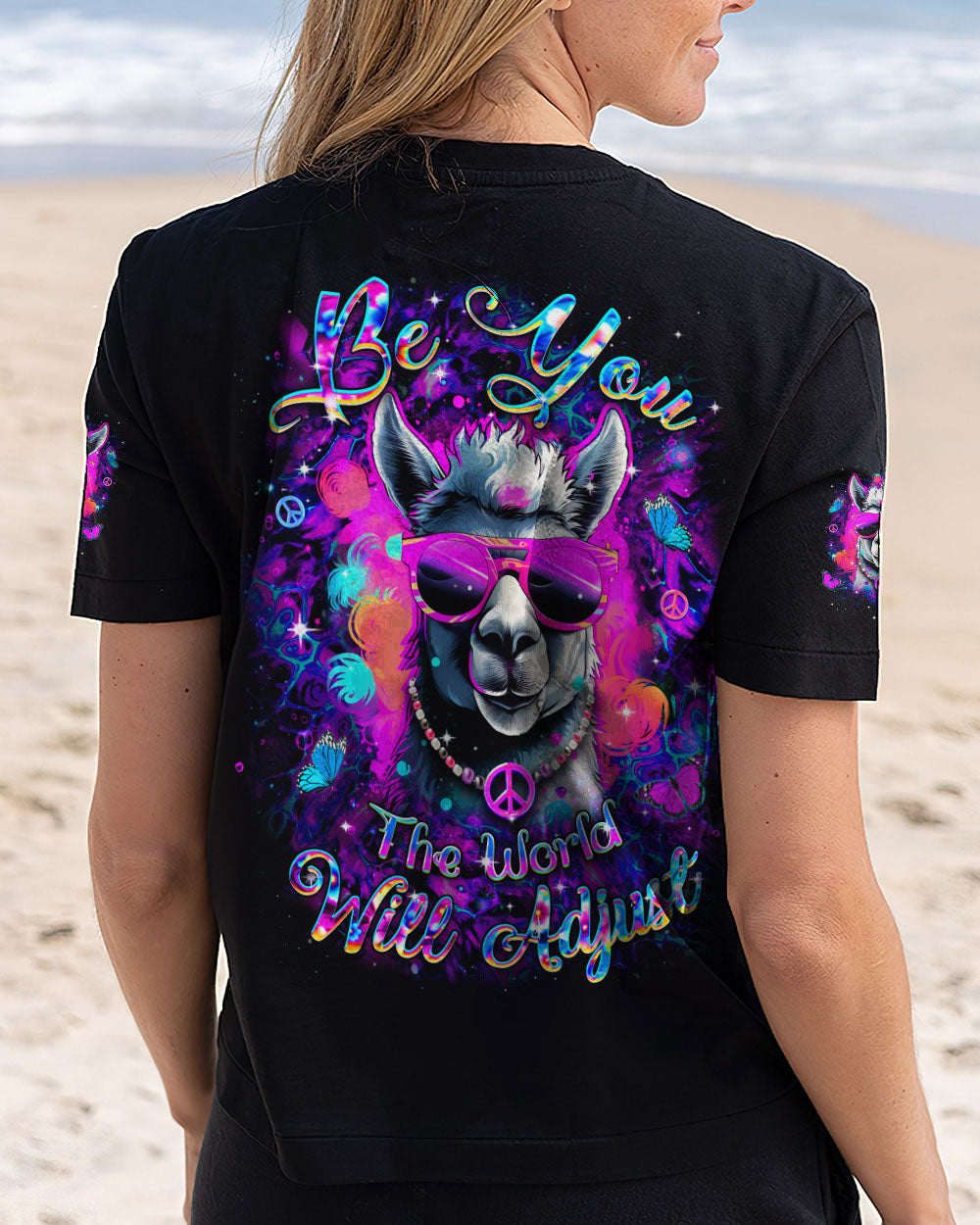BE YOU THE WORLD WILL ADJUST LLAMA ALL OVER PRINT - YHDU2201253