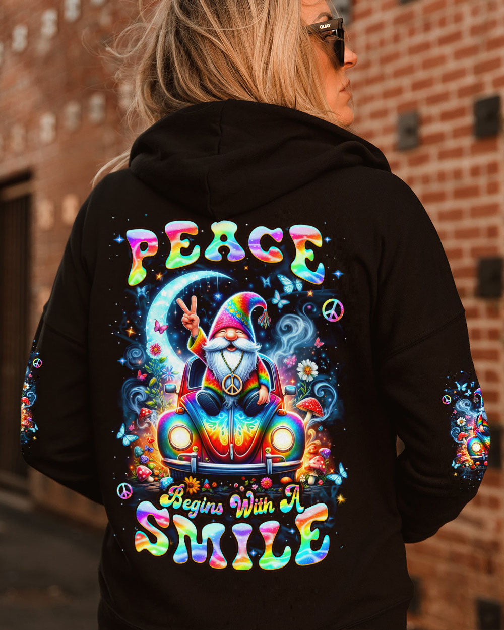 PEACE BEGINS WITH A SMILE GNOME ALL OVER PRINT - YHDU2203241