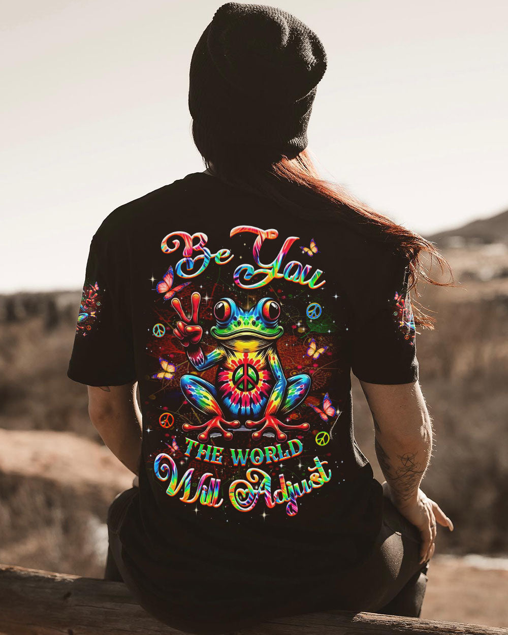 BE YOU THE WORLD WILL ADJUST FROG ALL OVER PRINT - YHDU2211242