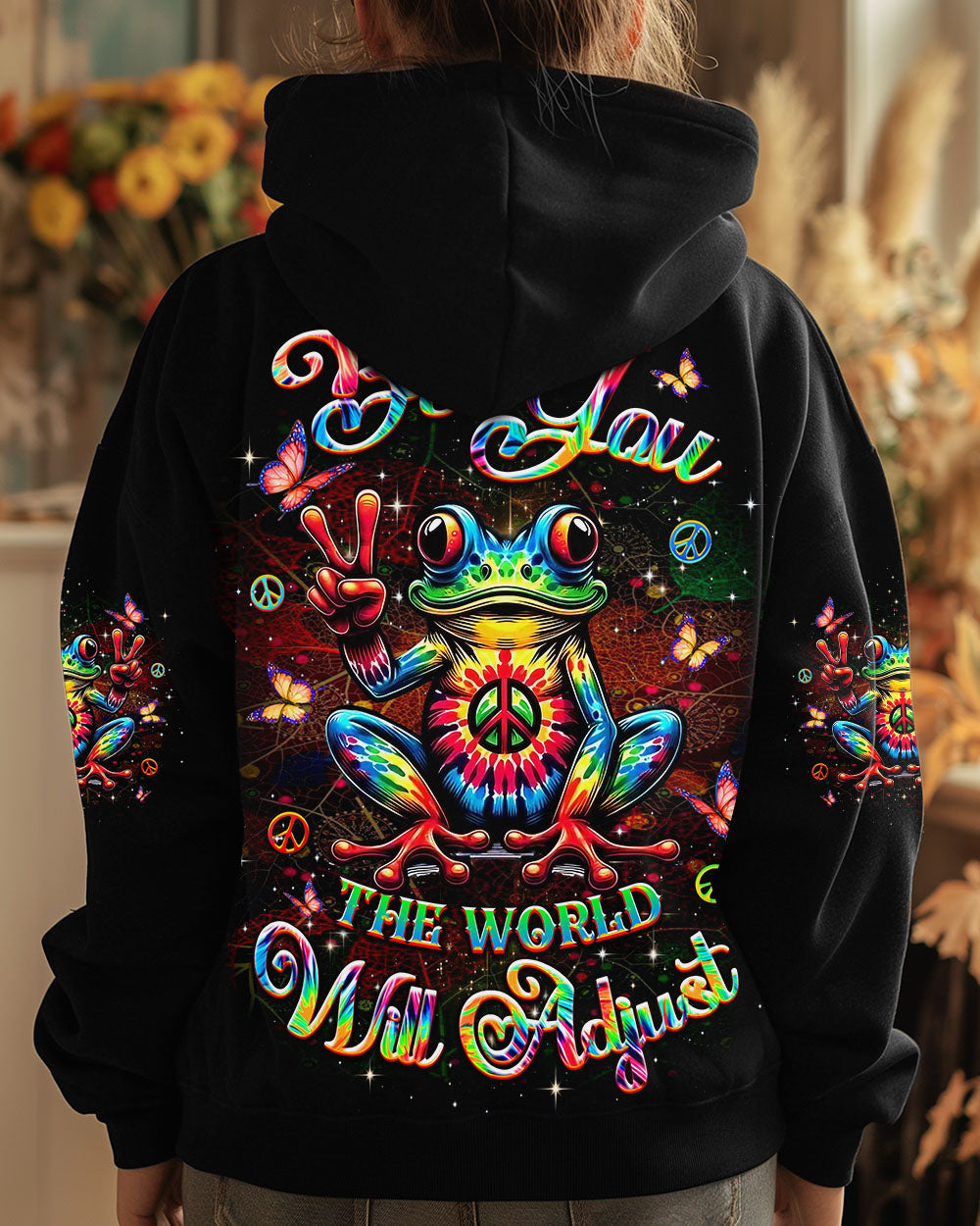 BE YOU THE WORLD WILL ADJUST FROG ALL OVER PRINT - YHDU2211242