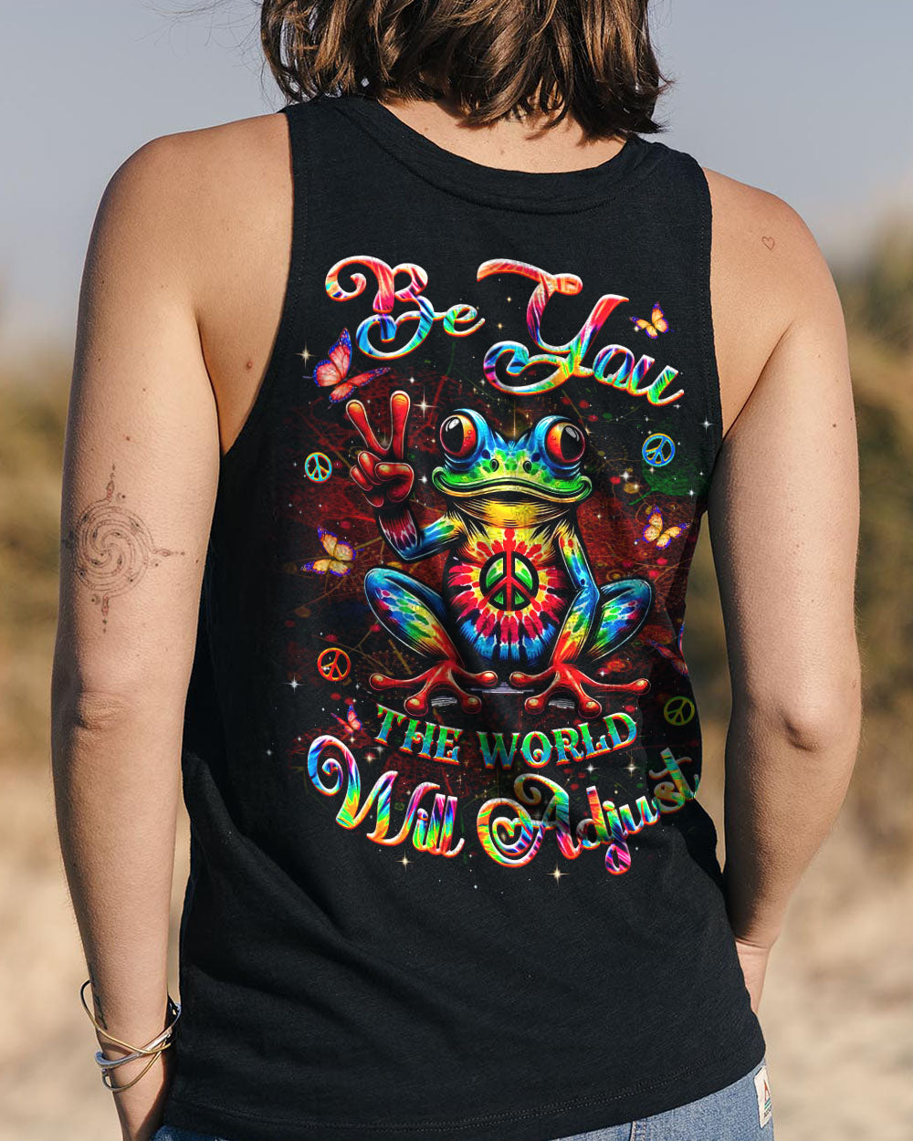 BE YOU THE WORLD WILL ADJUST FROG ALL OVER PRINT - YHDU2211242