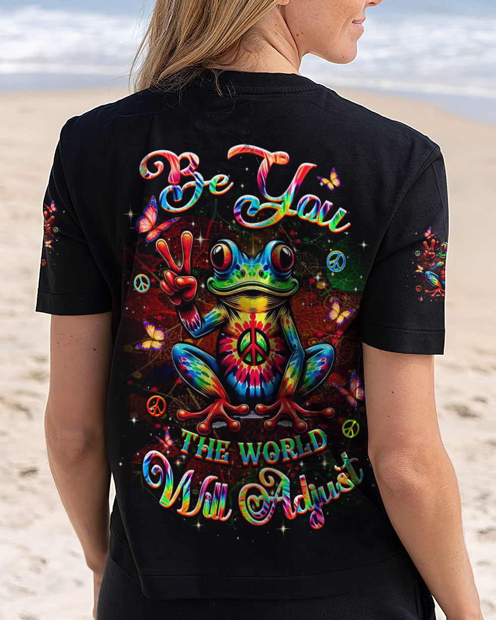 BE YOU THE WORLD WILL ADJUST FROG ALL OVER PRINT - YHDU2211242
