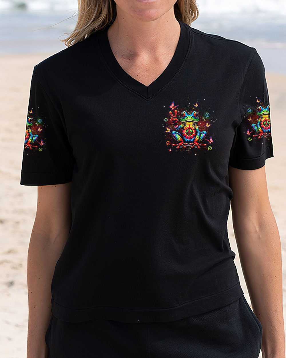 BE YOU THE WORLD WILL ADJUST FROG ALL OVER PRINT - YHDU2211242