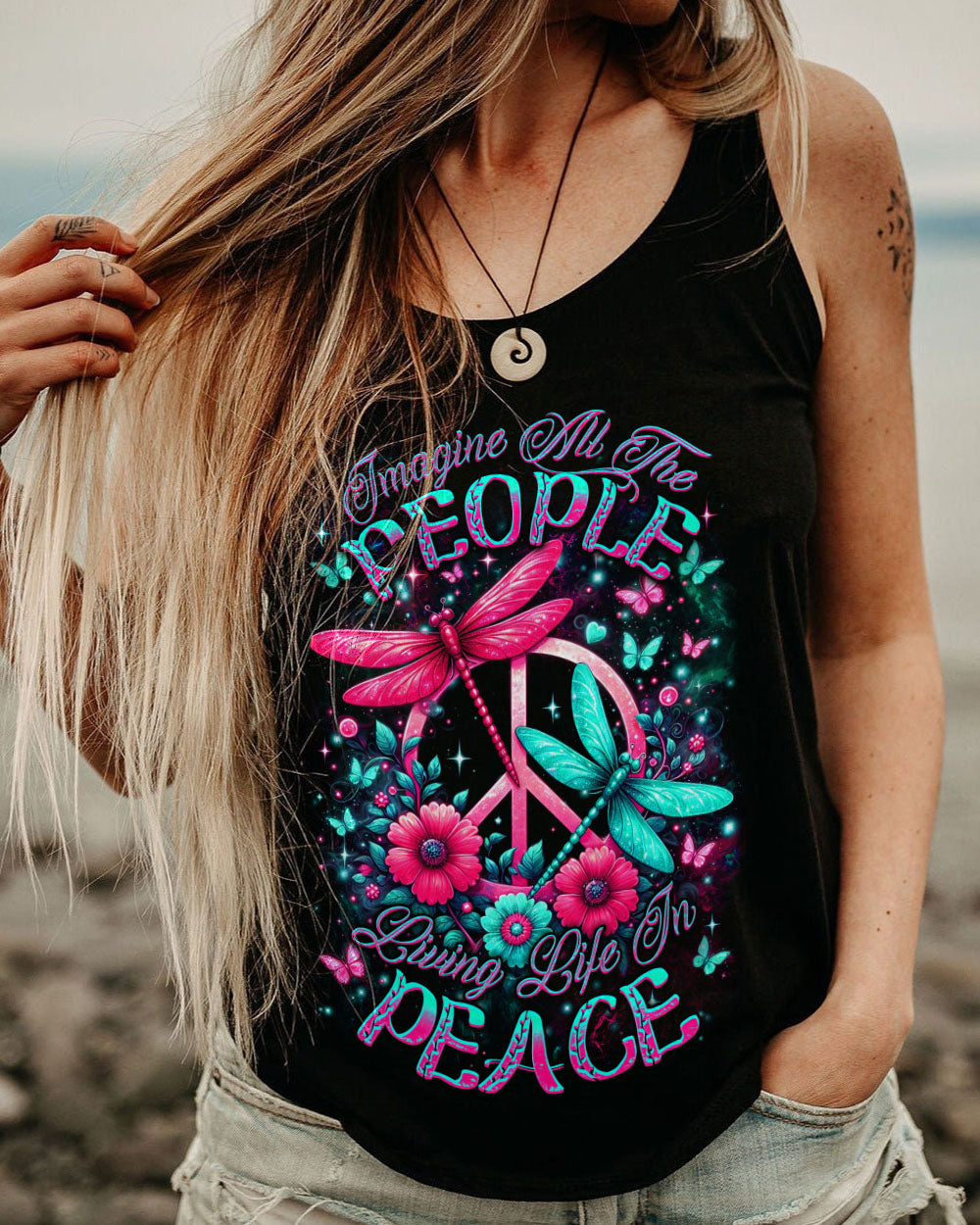 IMAGINE ALL THE PEOPLE LIVING LIFE IN PEACE ALL OVER PRINT - YHDU2403254