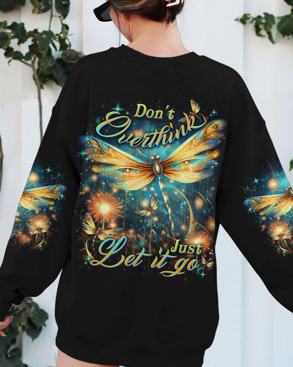 DON'T OVERTHINK JUST LET IT GO DRAGONFLY ALL OVER PRINT - YHDU2407231