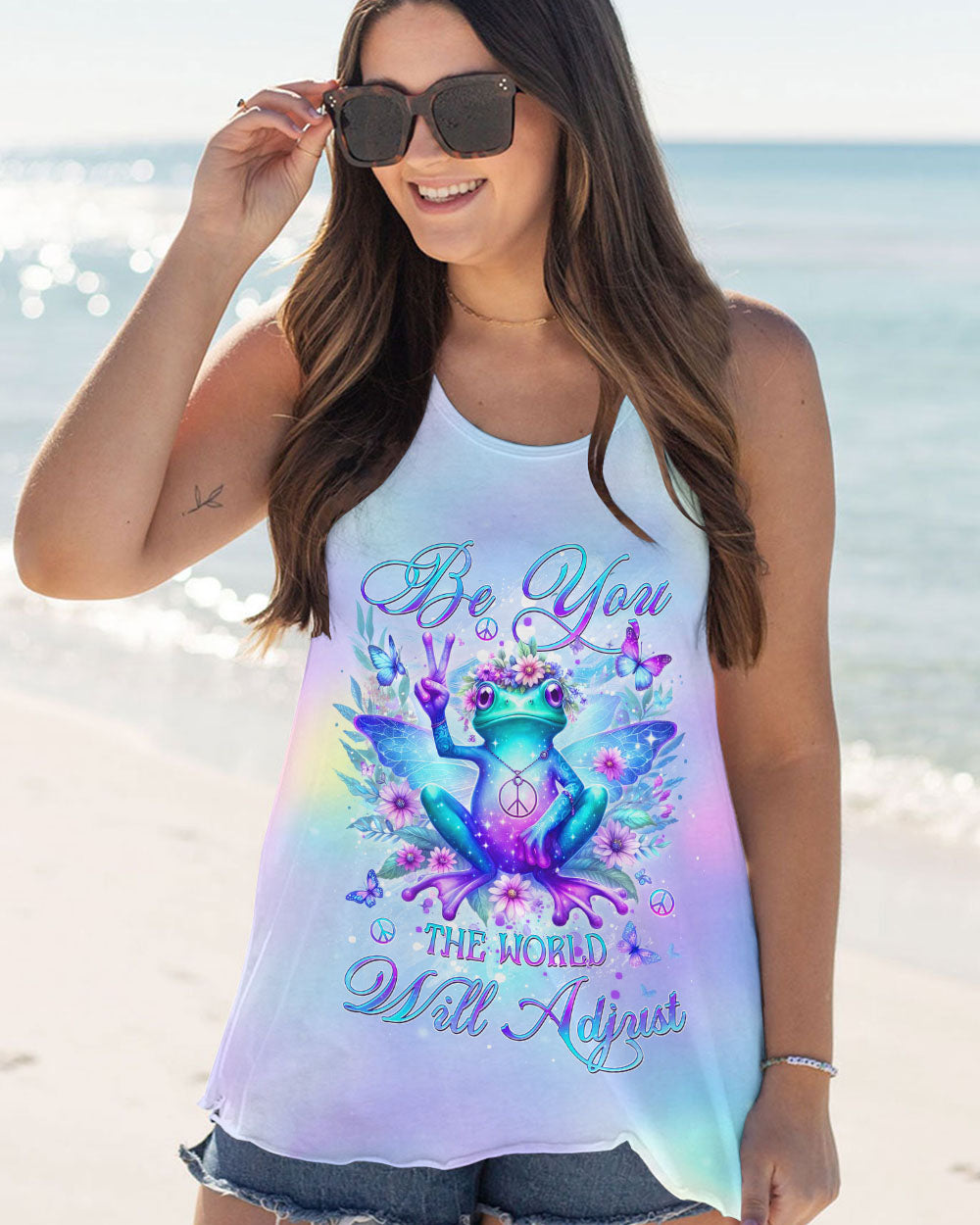 BE YOU THE WORLD WILL ADJUST FROG WINGS ALL OVER PRINT - YHDU2411232