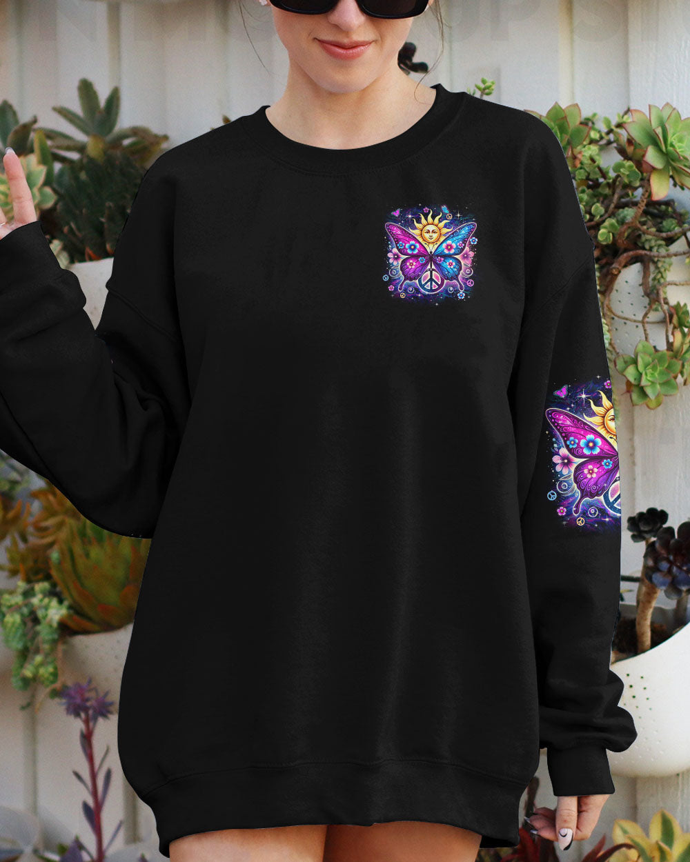 BE YOU THE WORLD WILL ADJUST BUTTERFLY ALL OVER PRINT -YHDU2412242