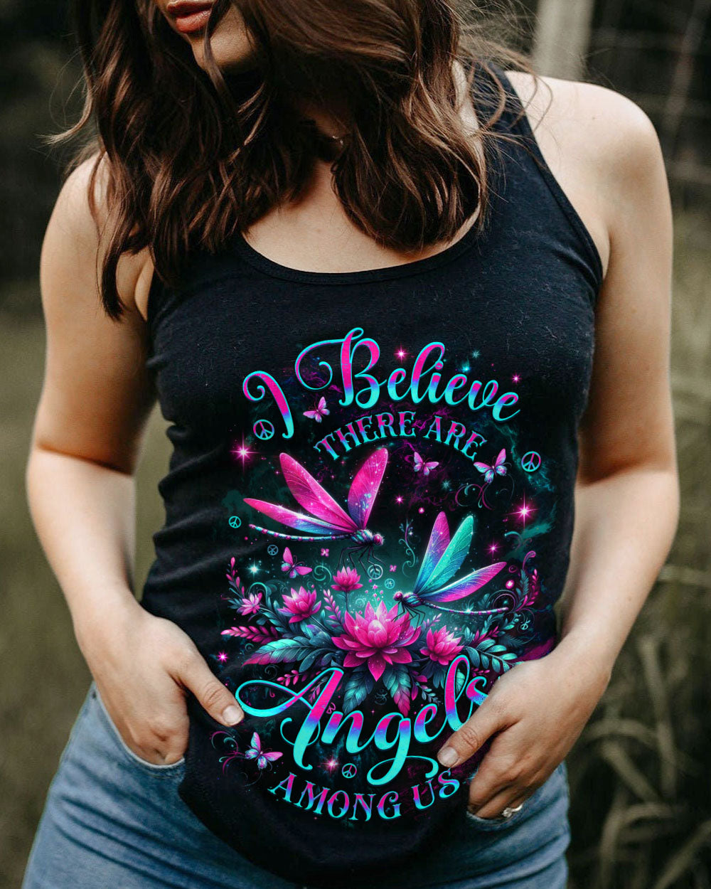 I BELIEVE THERE ARE ANGELS AMONG US ALL OVER PRINT - YHDU2503252