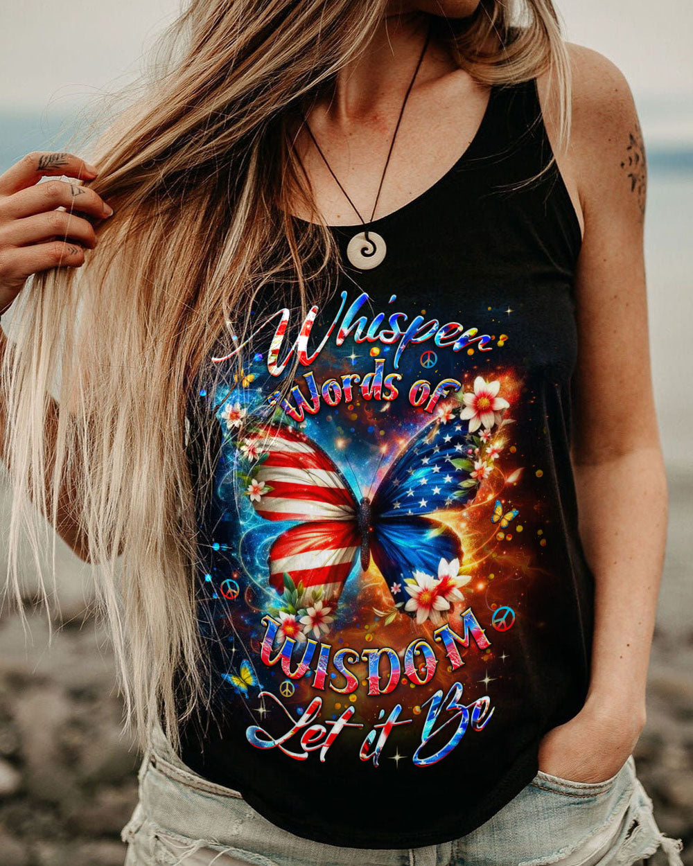 WHISPER WORDS OF WISDOM LET IT BE BUTTERFLY ALL OVER PRINT - YHDU2702253