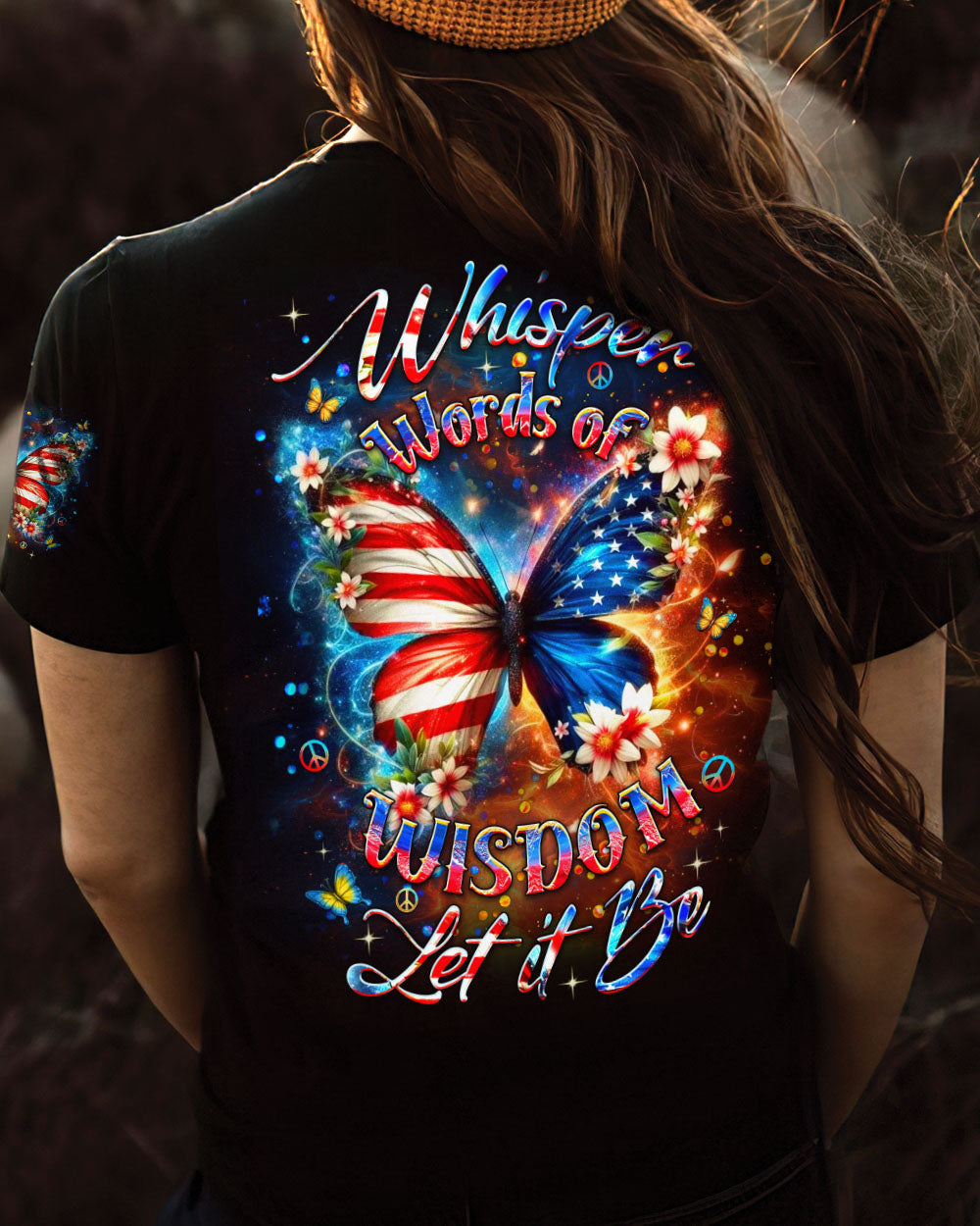 WHISPER WORDS OF WISDOM LET IT BE BUTTERFLY ALL OVER PRINT - YHDU2702253