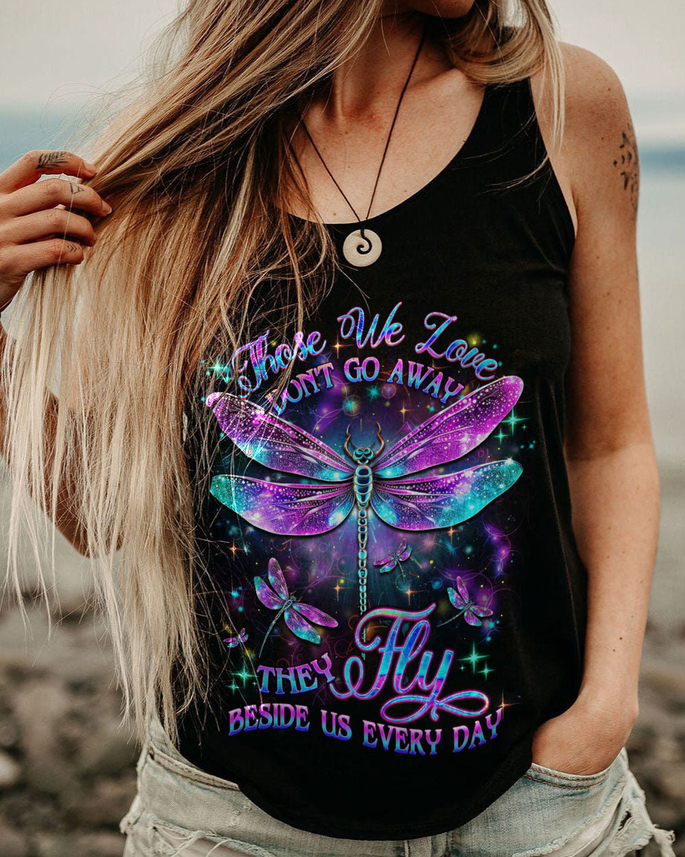 THOSE WE LOVE DON'T GO AWAY DRAGONFLY ALL OVER PRINT - YHDU2707233
