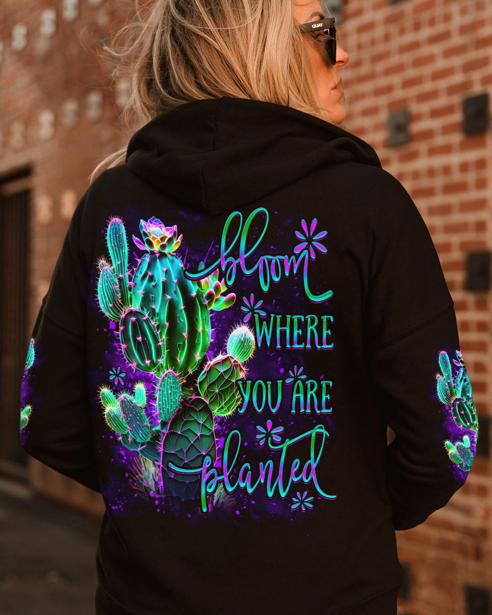 BLOOM WHERE YOU ARE PLANTED CACTUS ALL OVER PRINT - YHDU2806231