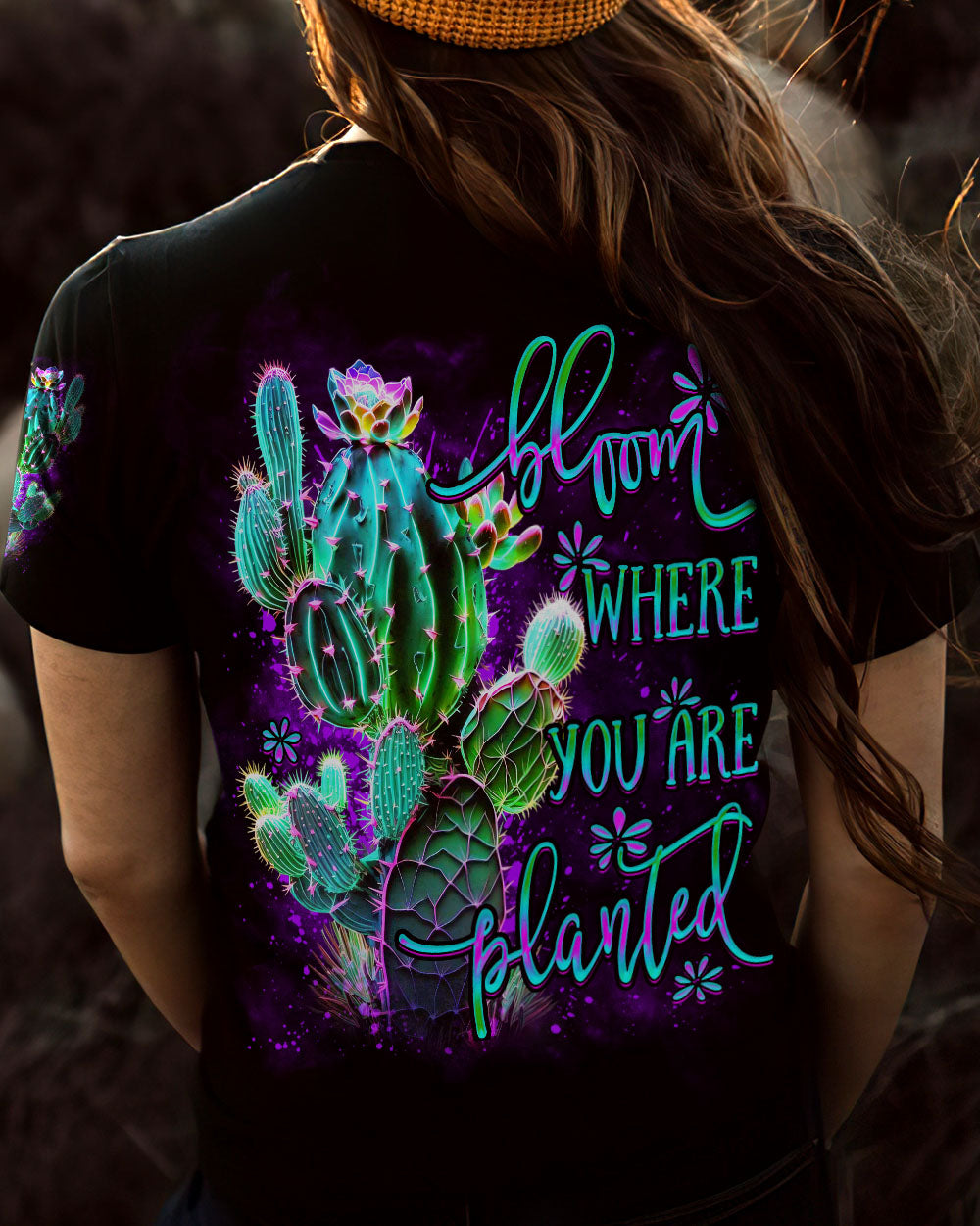 BLOOM WHERE YOU ARE PLANTED CACTUS ALL OVER PRINT - YHDU2806231