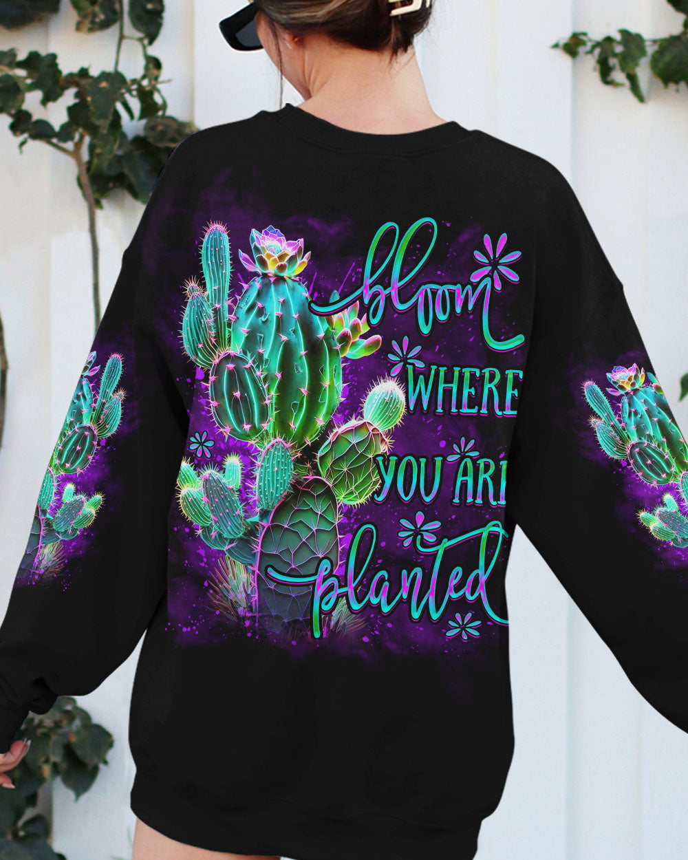 BLOOM WHERE YOU ARE PLANTED CACTUS ALL OVER PRINT - YHDU2806231