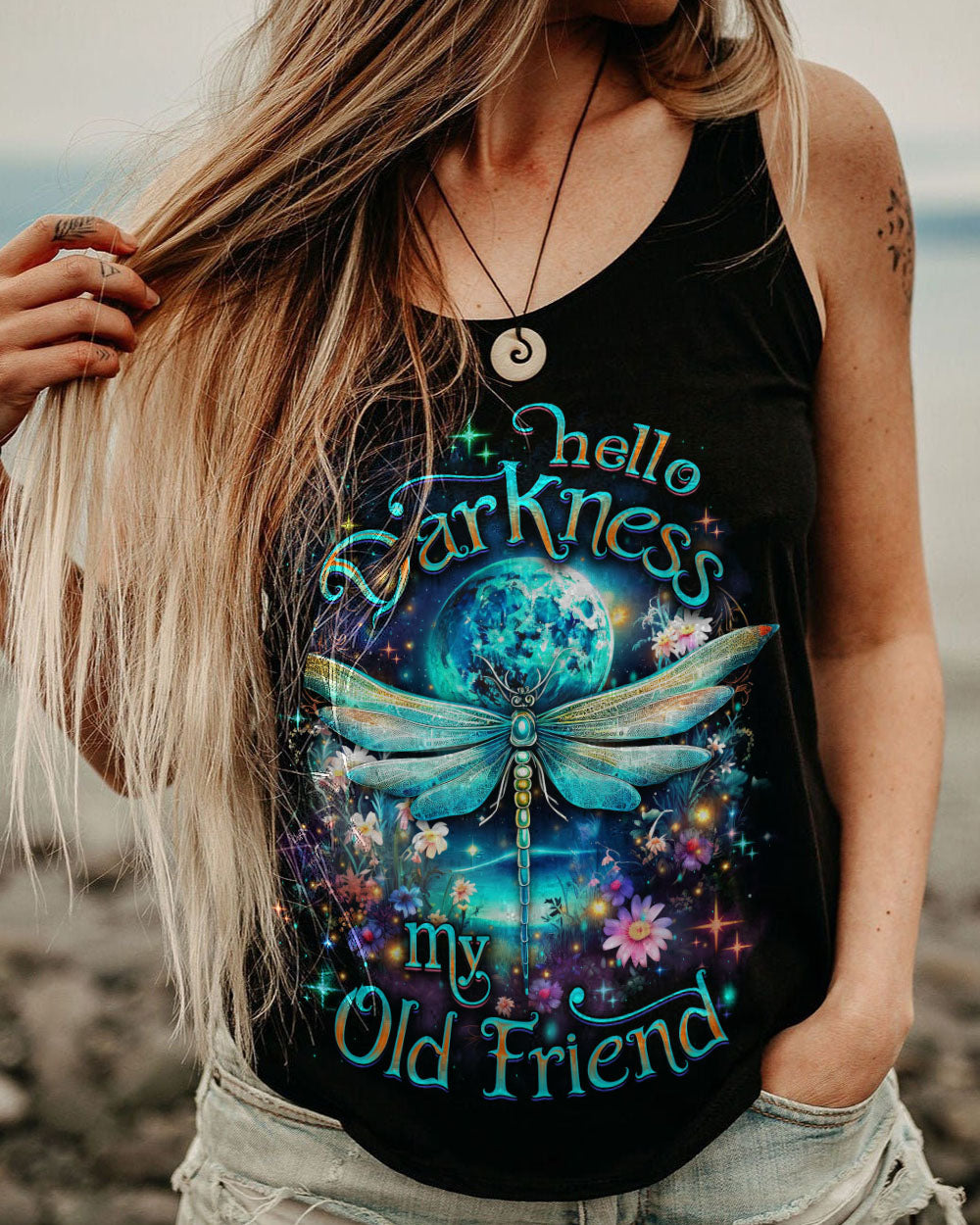 HELLO DARKNESS MY OLD FRIEND DRAGONFLY ALL OVER PRINT - YHDU2807232