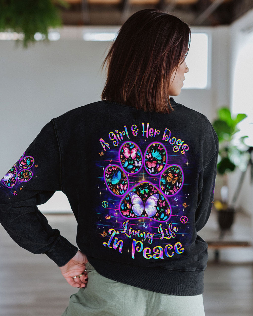 A GIRL AND HER DOG HIPPIE LIFE ALL OVER PRINT - YHDU2911244