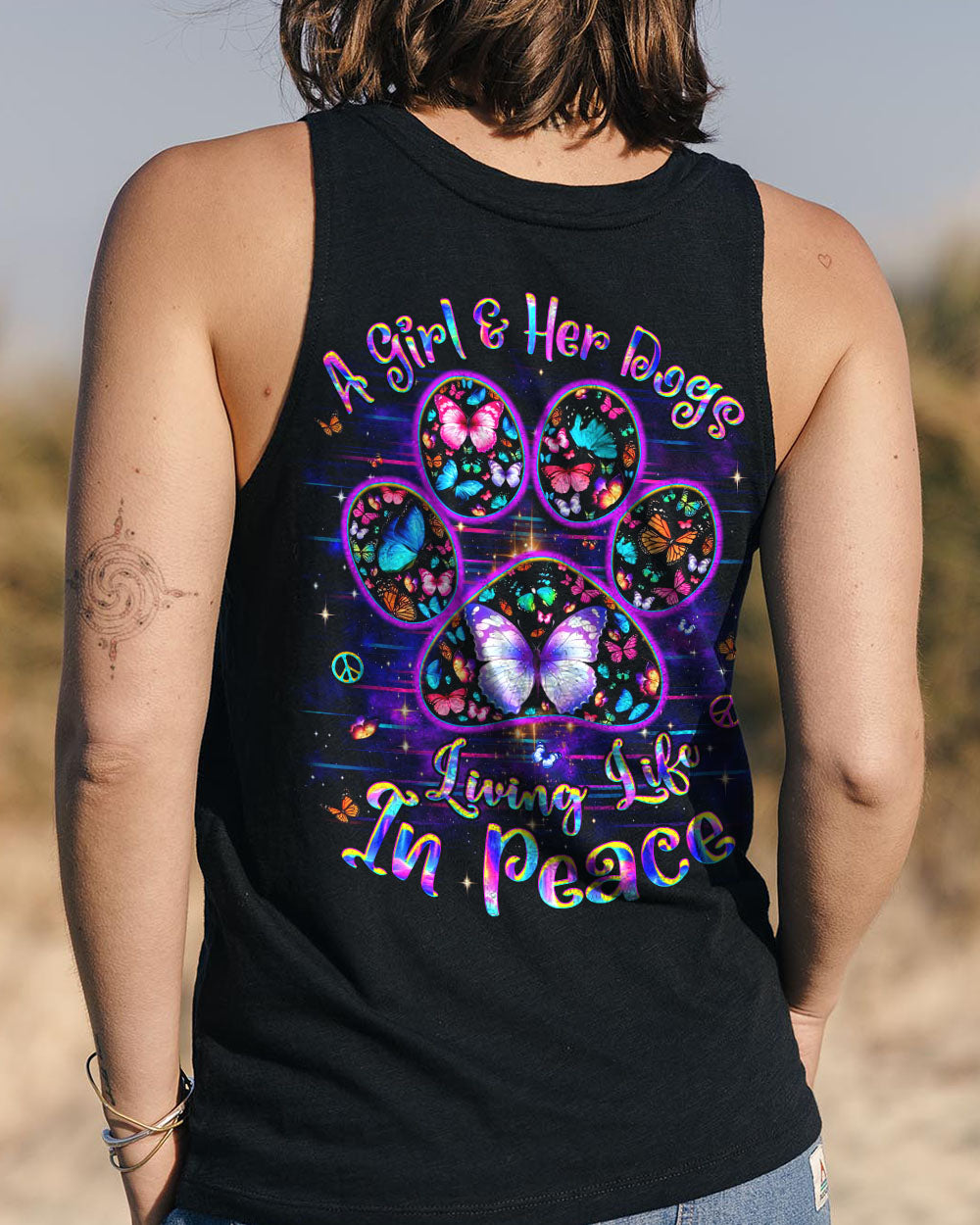 A GIRL AND HER DOG HIPPIE LIFE ALL OVER PRINT - YHDU2911244