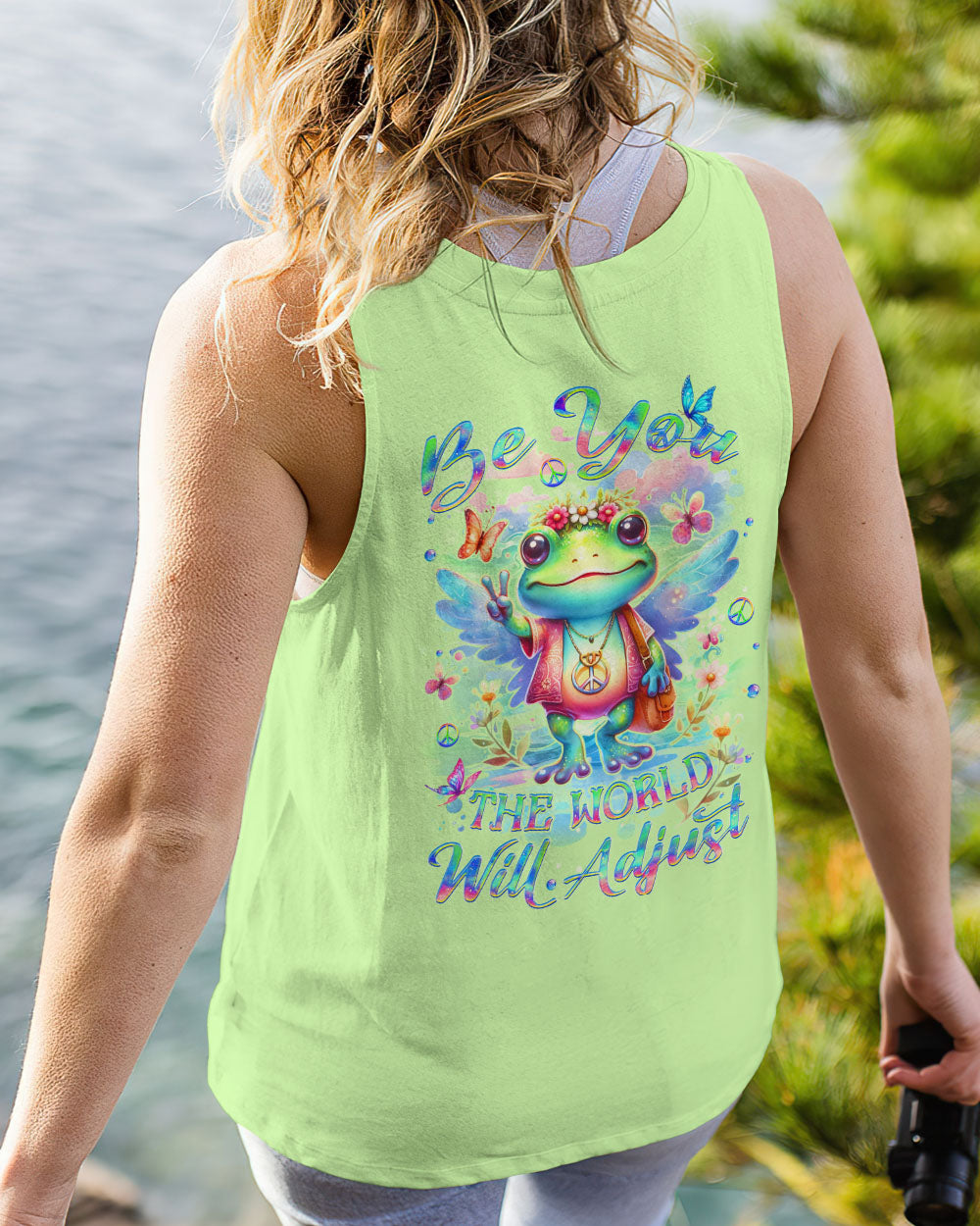 BE YOU THE WORLD WILL ADJUST FROG ALL OVER PRINT - YHDU3011232