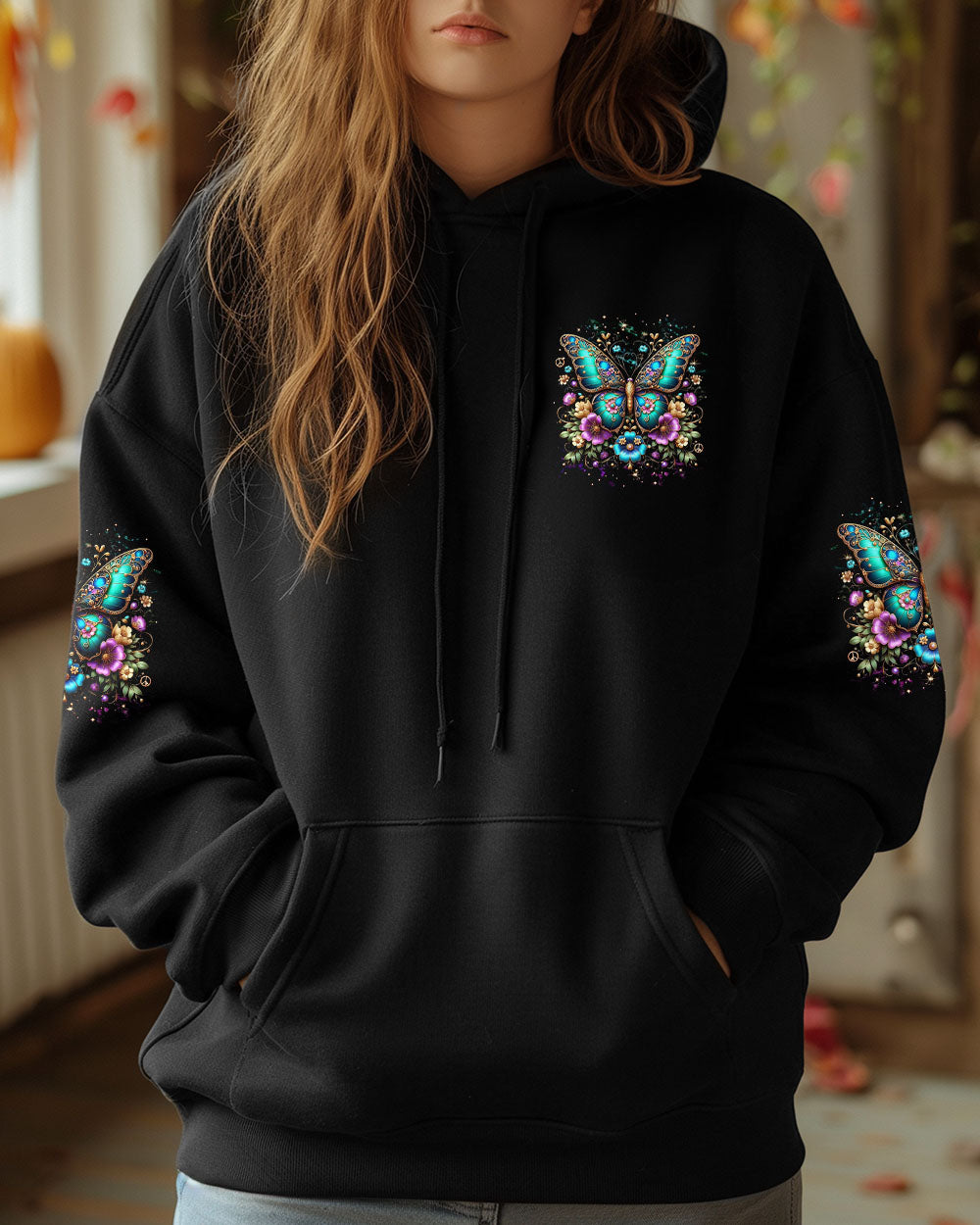 BE YOU THE WORLD WILL ADJUST BUTTERFLY ALL OVER PRINT - YHDU3103252