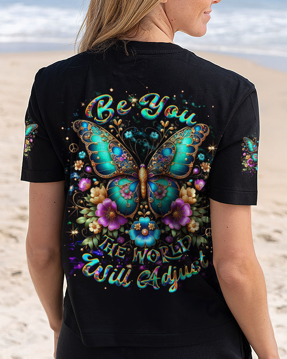 BE YOU THE WORLD WILL ADJUST BUTTERFLY ALL OVER PRINT - YHDU3103252