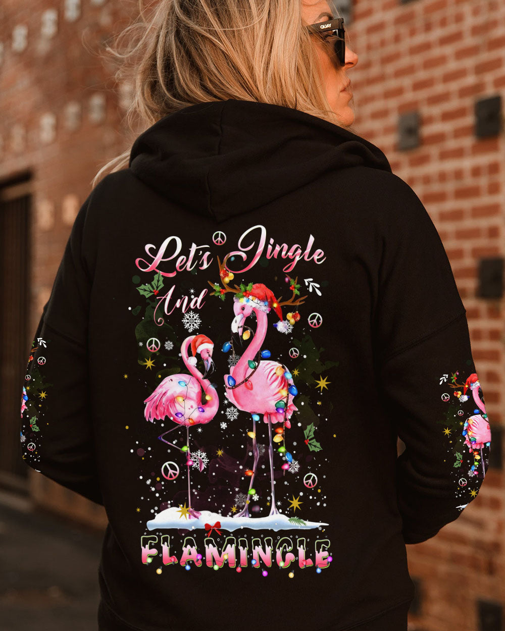 LET'S JINGLE AND FLAMINGLE CHRISTMAS ALL OVER PRINT - YHDU809232