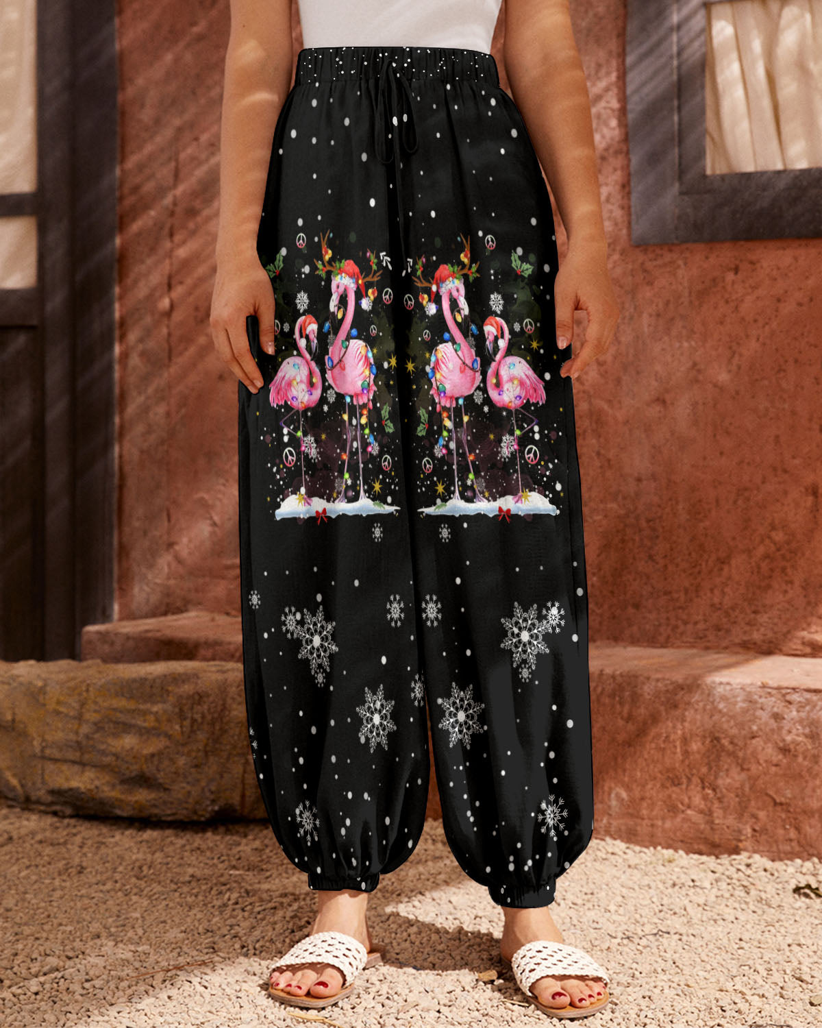 LET'S JINGLE AND FLAMINGLE CHRISTMAS ALL OVER PRINT - YHDU809232