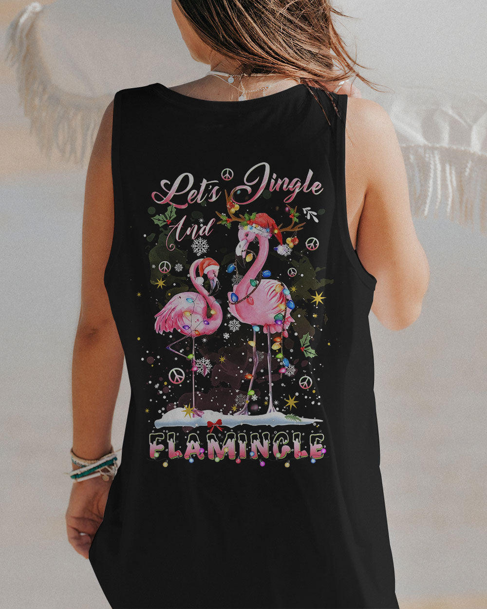 LET'S JINGLE AND FLAMINGLE CHRISTMAS ALL OVER PRINT - YHDU809232