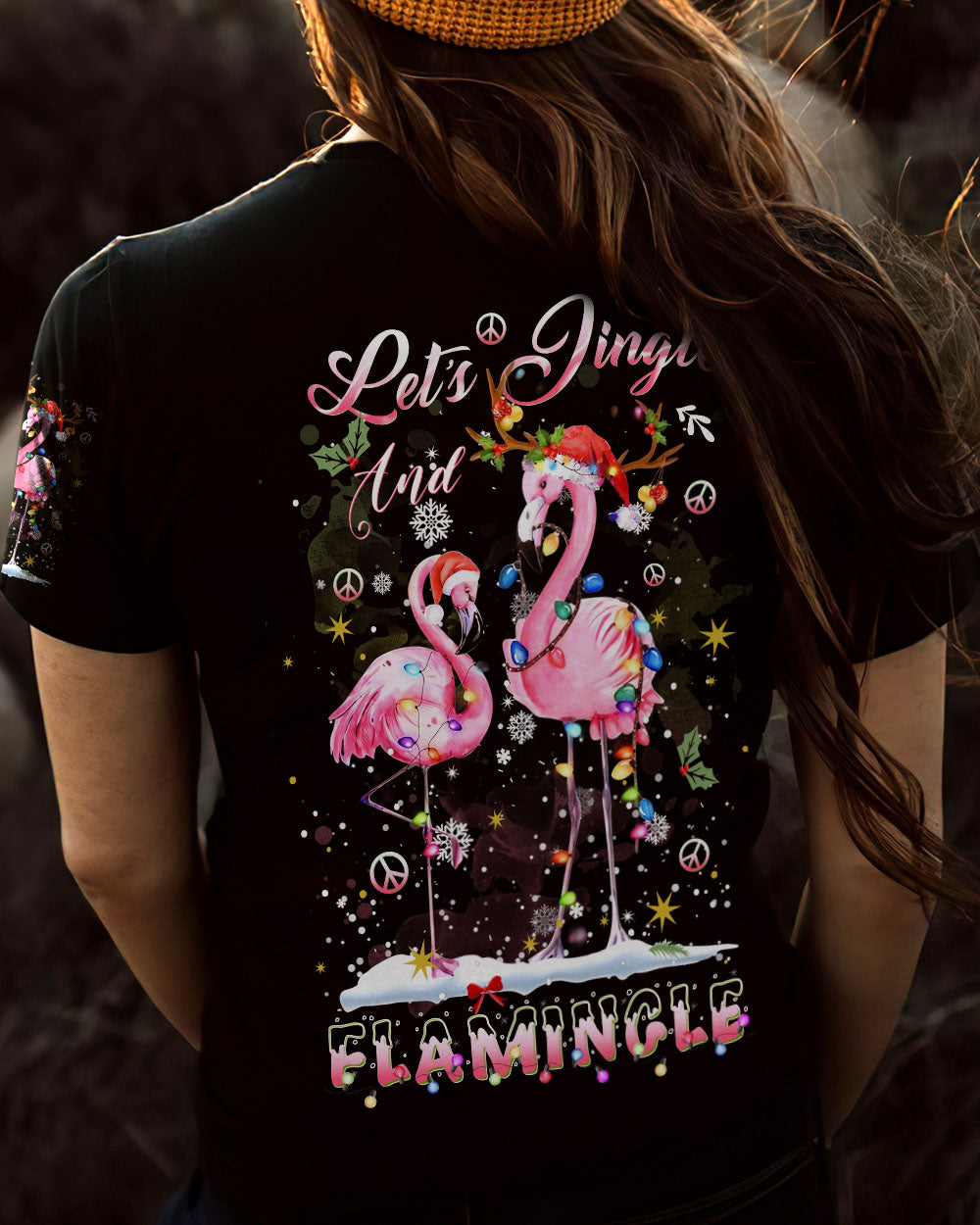 LET'S JINGLE AND FLAMINGLE CHRISTMAS ALL OVER PRINT - YHDU809232