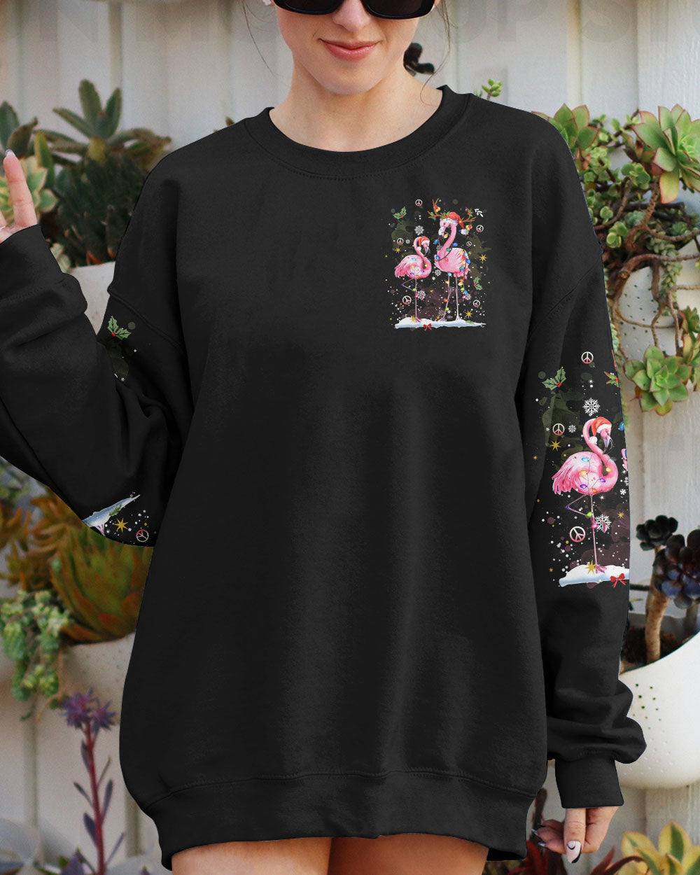LET'S JINGLE AND FLAMINGLE CHRISTMAS ALL OVER PRINT - YHDU809232
