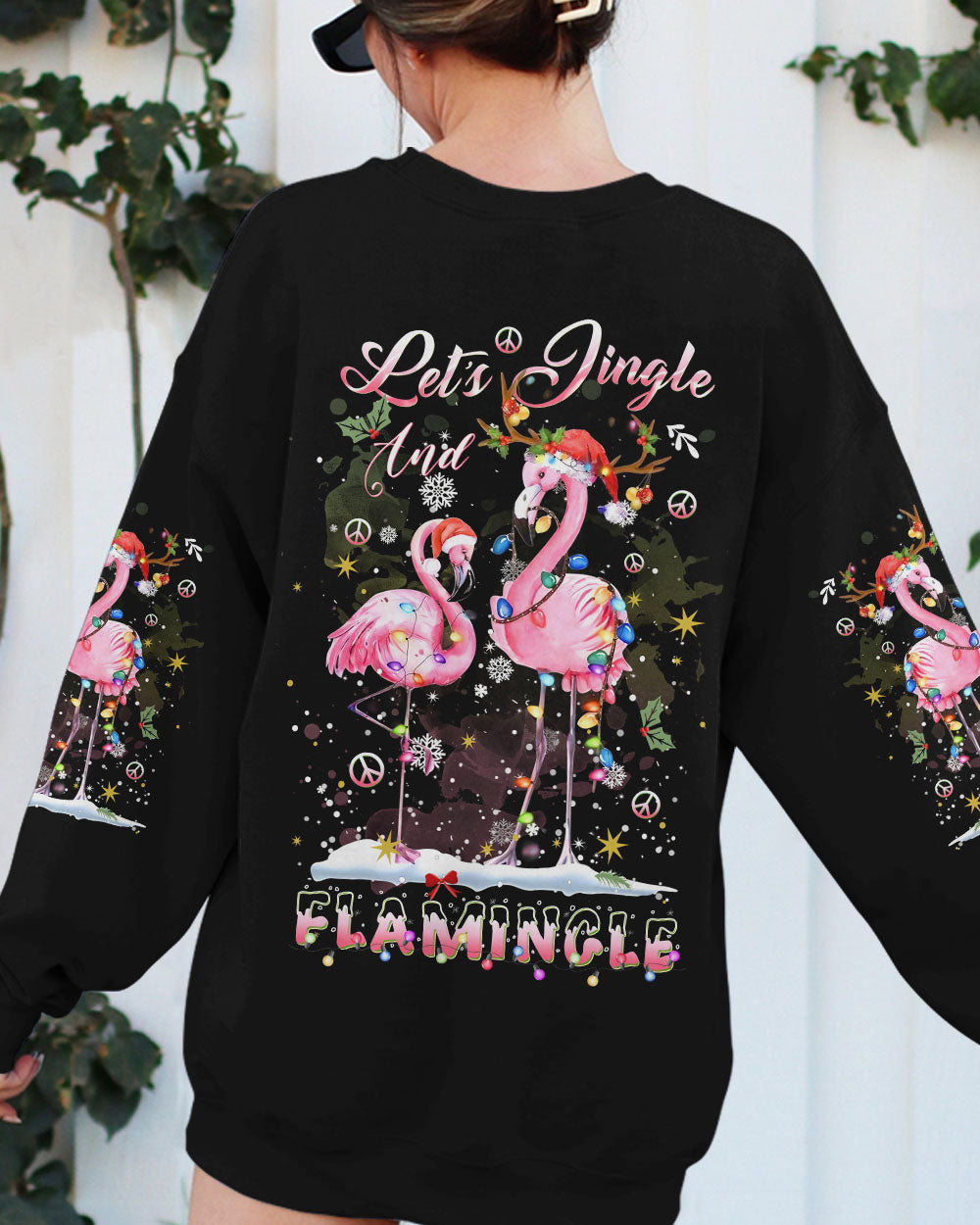 LET'S JINGLE AND FLAMINGLE CHRISTMAS ALL OVER PRINT - YHDU809232