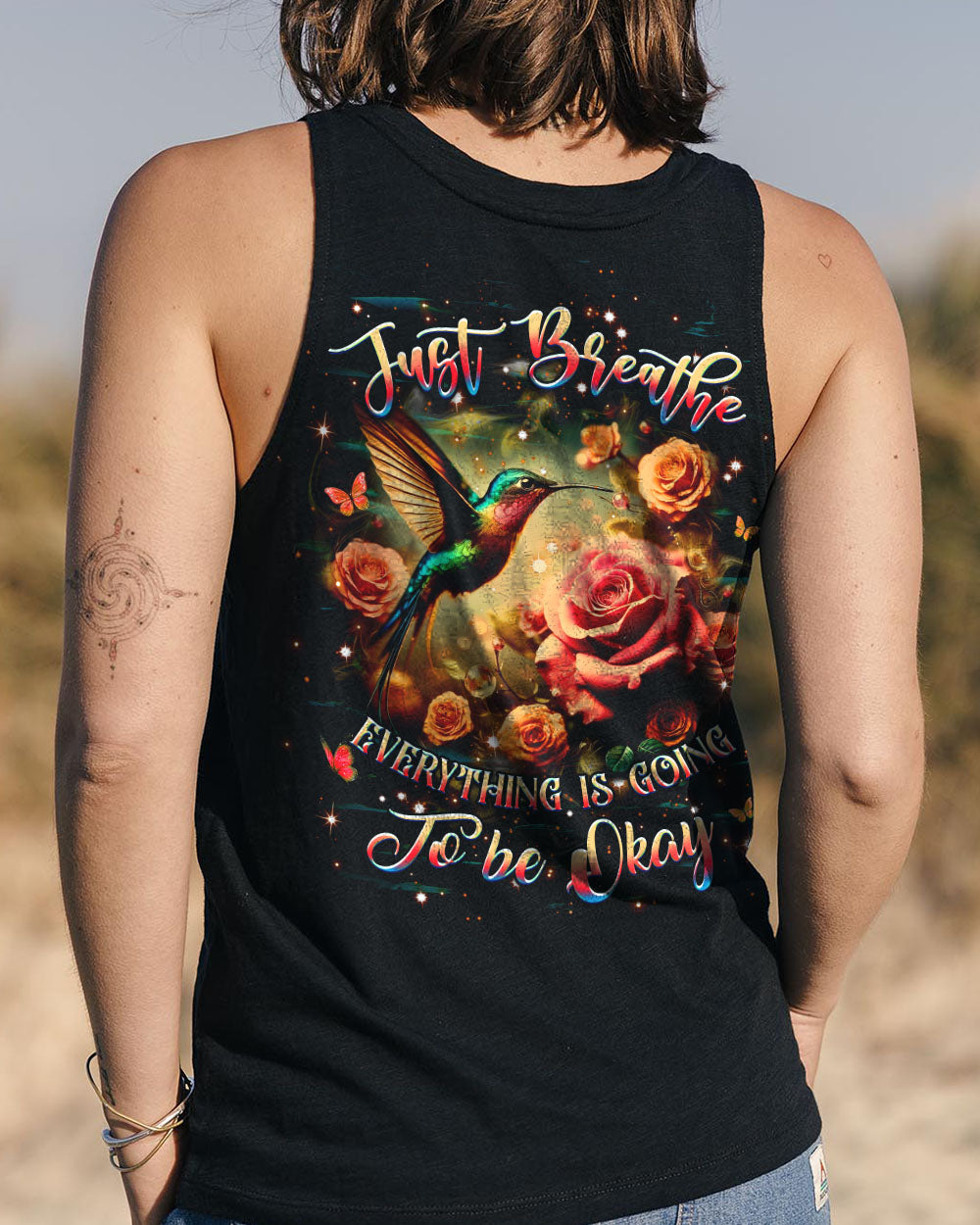 JUST BREATHE HUMMINGBIRD ALL OVER PRINT - YHHG0104251