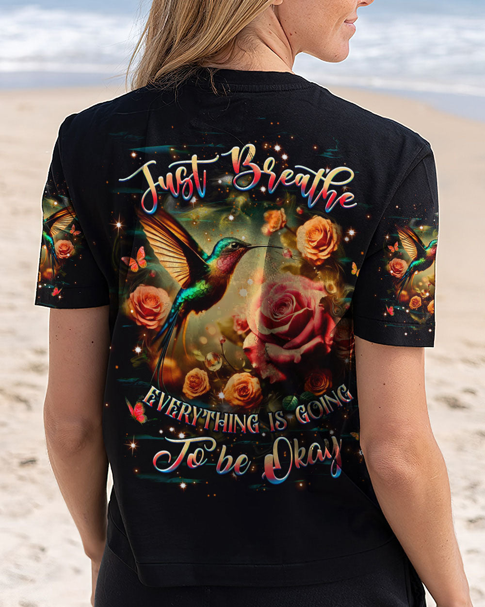 JUST BREATHE HUMMINGBIRD ALL OVER PRINT - YHHG0104251