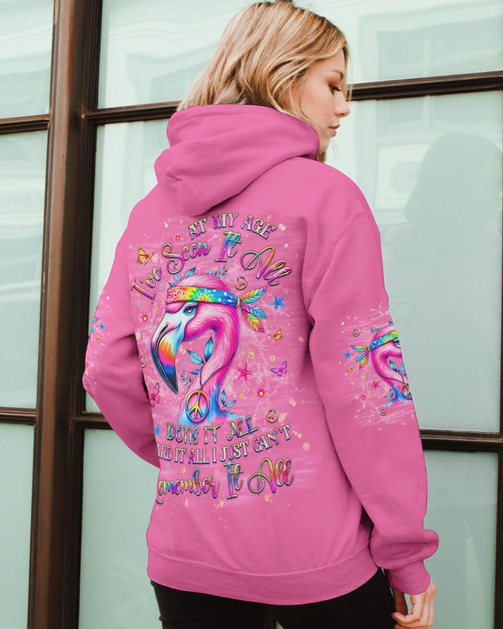 AT MY AGE I'VE SEEN IT ALL FLAMINGO ALL OVER PRINT - YHHG0107244